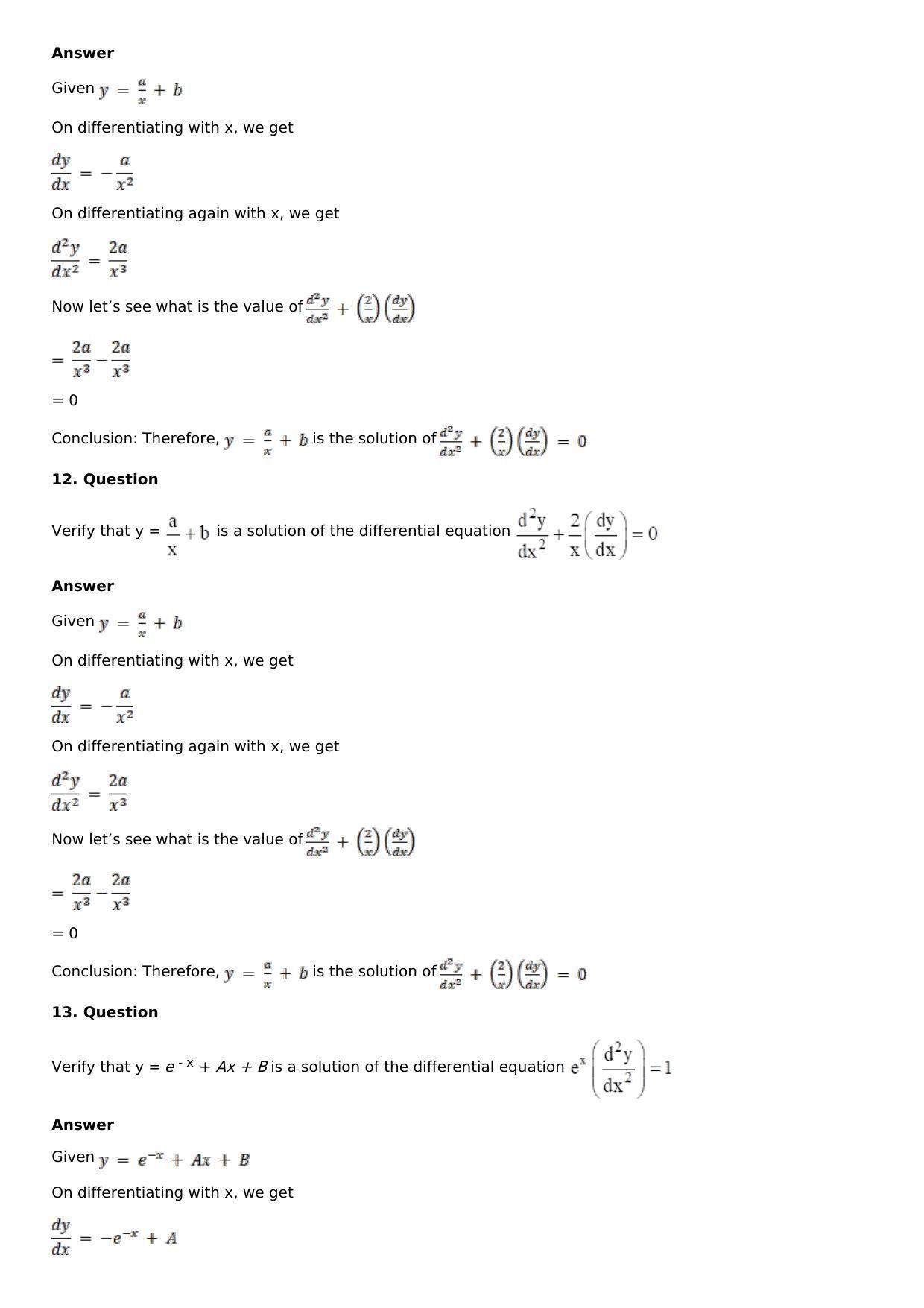 Chapter 18: Differential Equations and Their Formation Solutions: RS Aggarwal Class 12 Solutions - Page 17