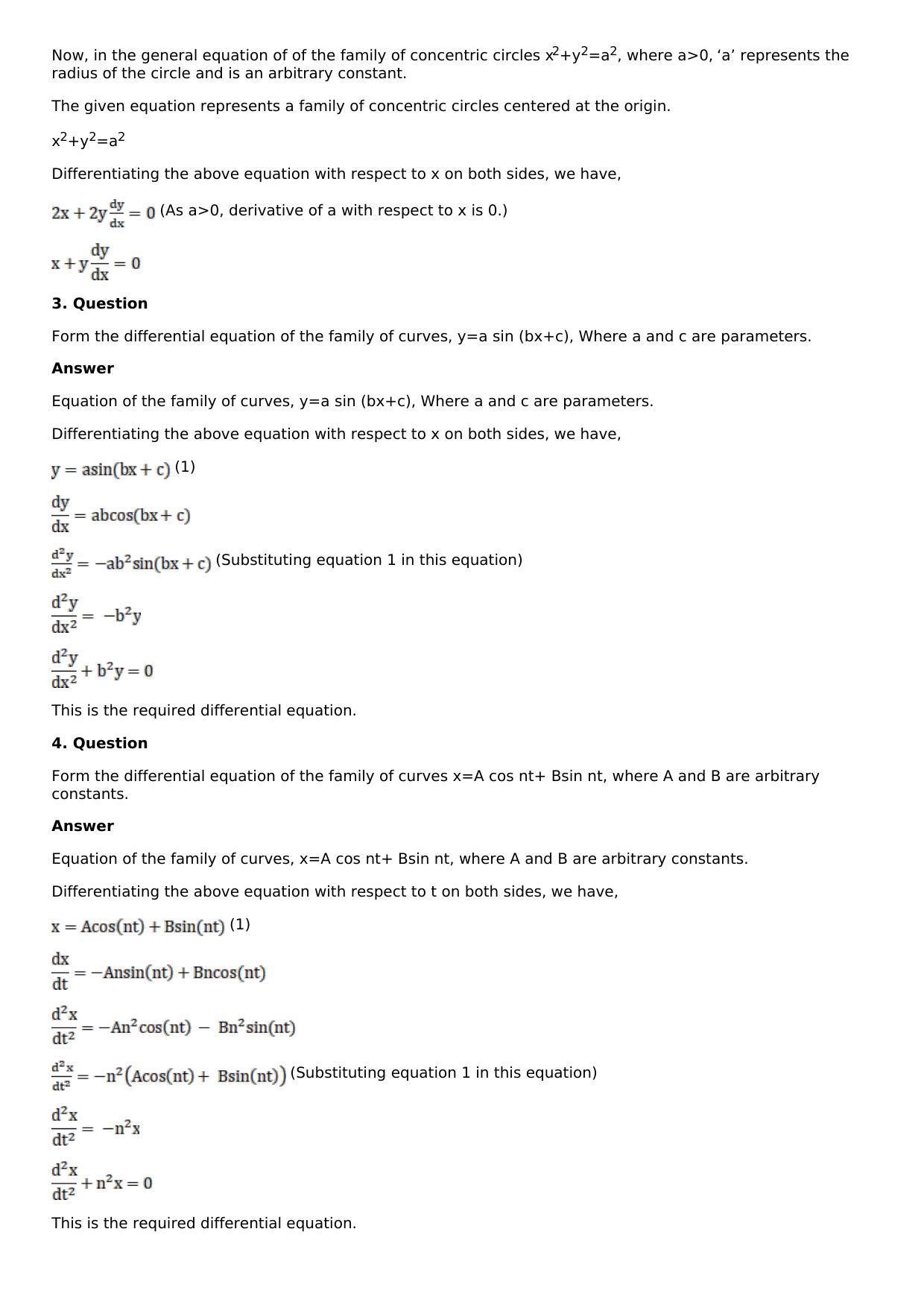 Chapter 18: Differential Equations and Their Formation Solutions: RS Aggarwal Class 12 Solutions - Page 23