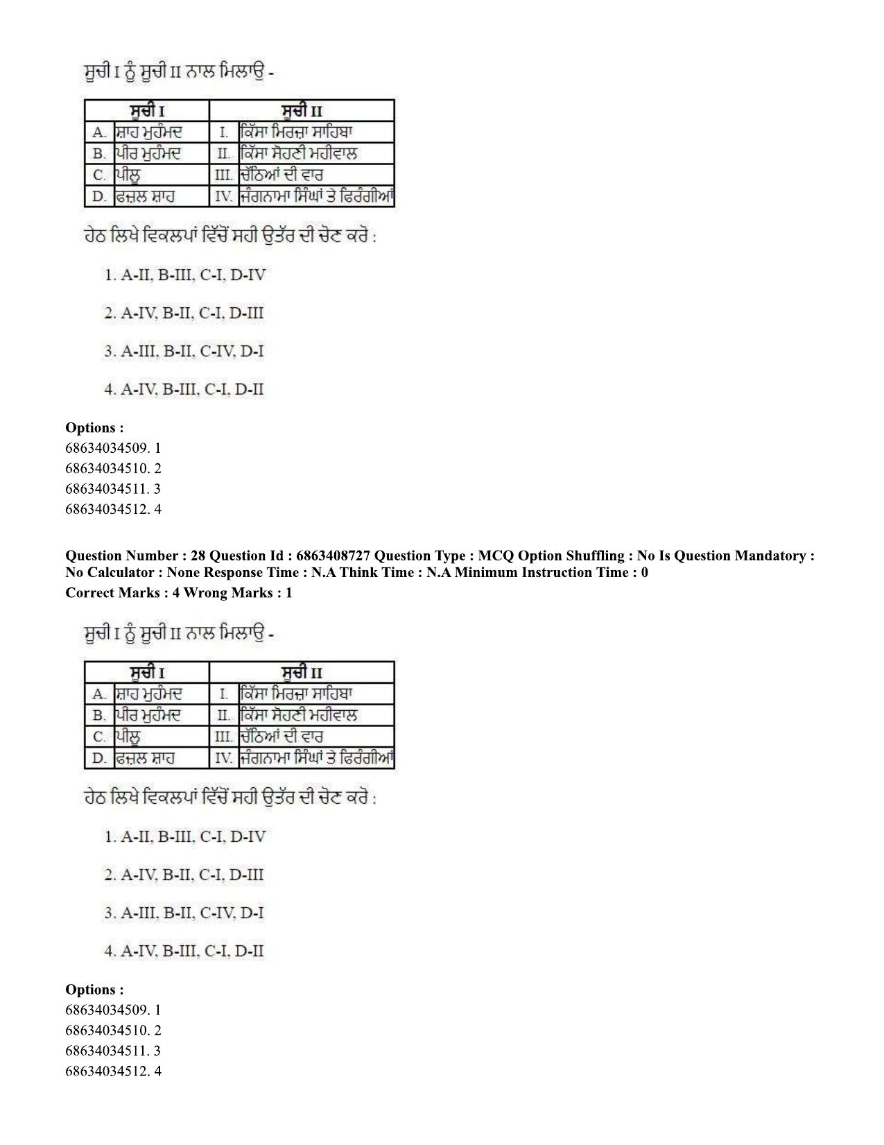 CUET PG 2023: LAQP33 – Punjabi (Eng.)-shift 2 (07-06-2023) Question Paper - Page 41