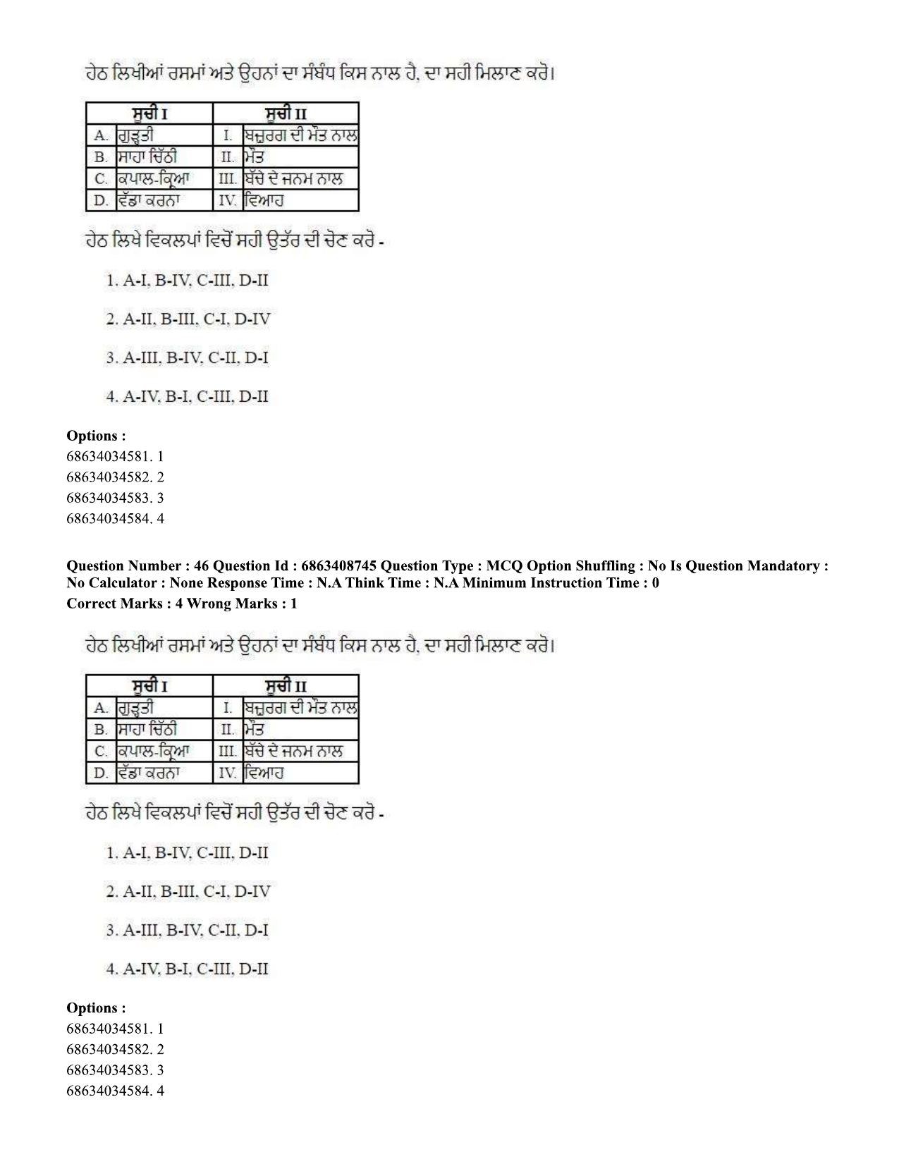 CUET PG 2023: LAQP33 – Punjabi (Eng.)-shift 2 (07-06-2023) Question Paper - Page 65