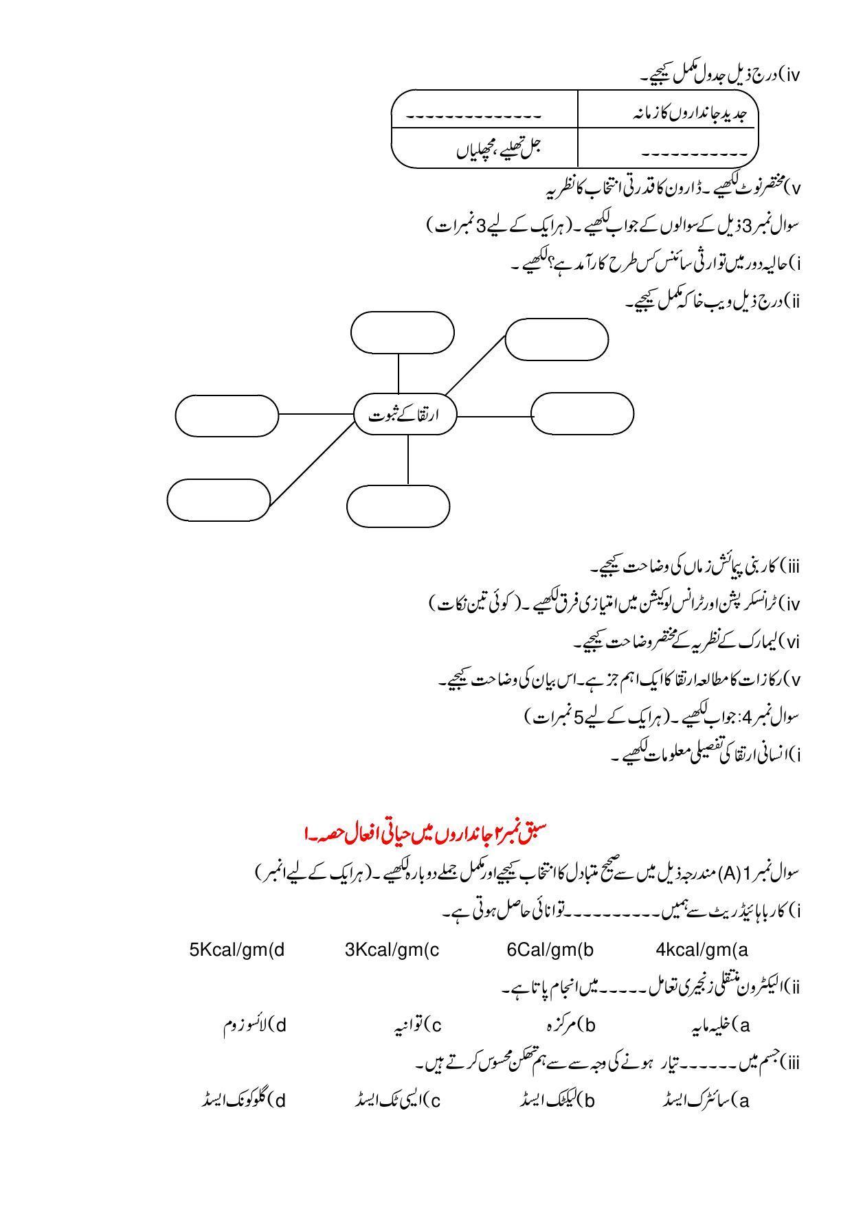 Maharashtra Board Class 10 Science II Sample Paper (Urdu Medium) - Page 3