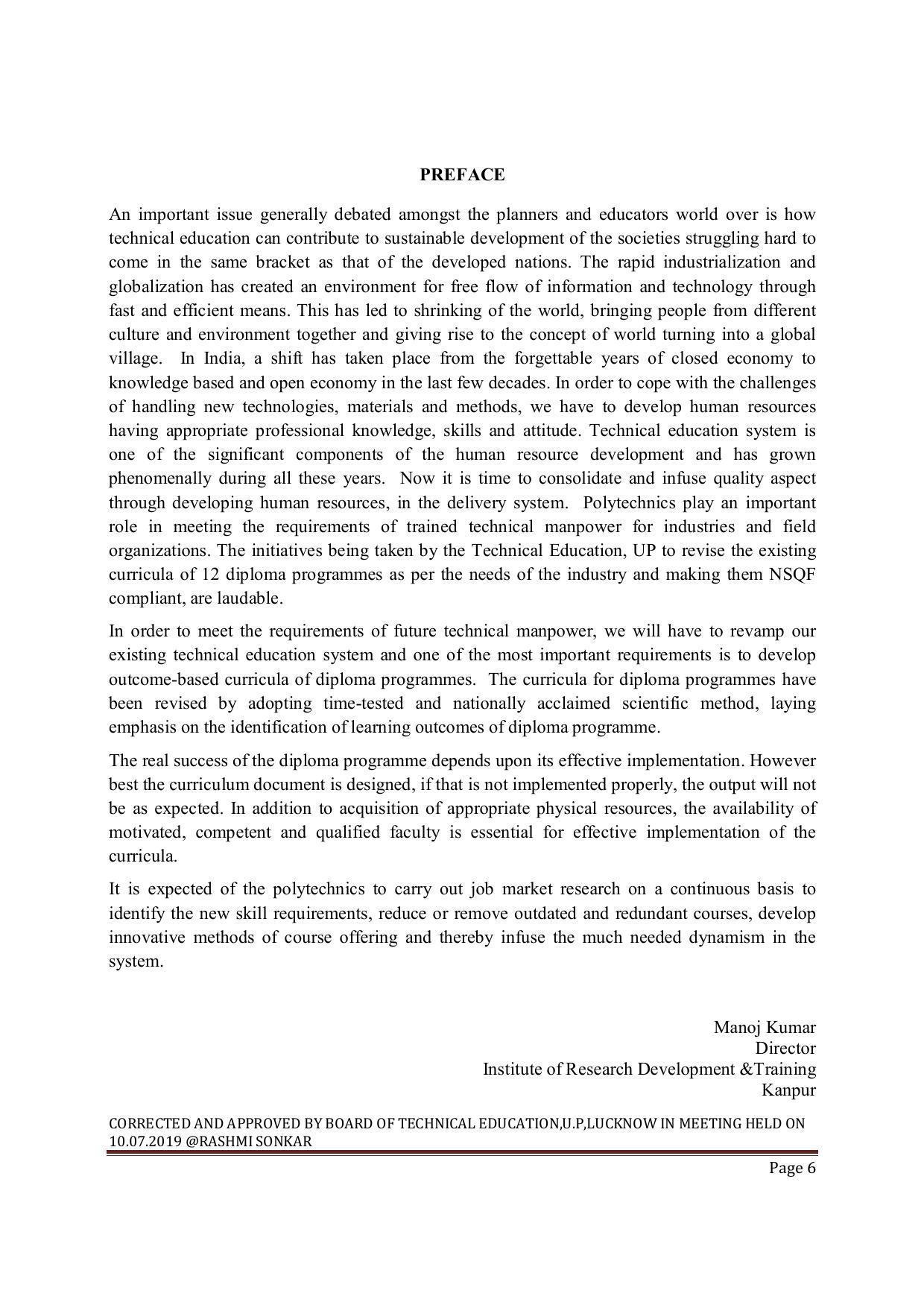 EFFECTIVE FROM JULY 2019-20 - SIX SEMESTER DIPLOMA COURSE IN MECHANICAL ENGINEERING ( REFRIGERATION & AIR CONDITIONING) - Page 6