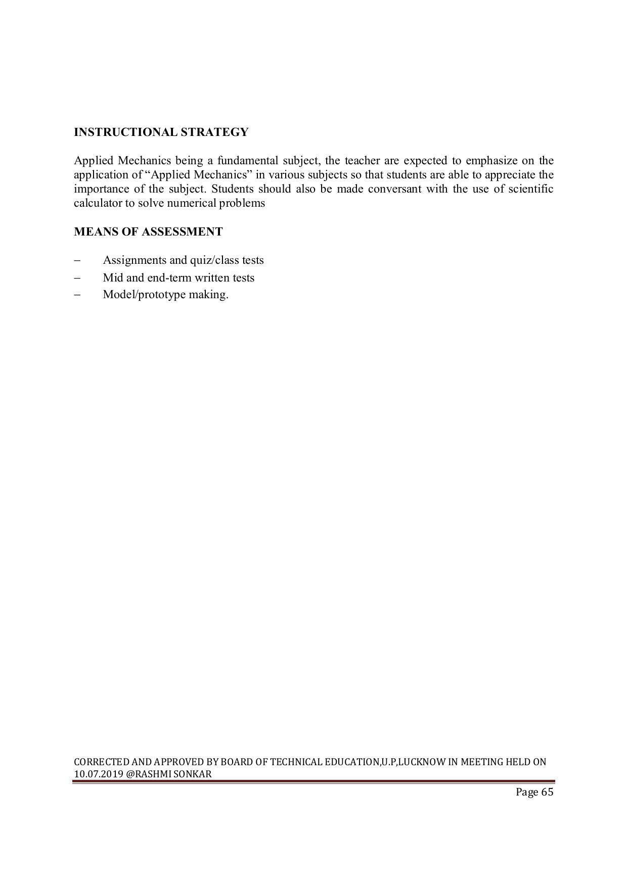 EFFECTIVE FROM JULY 2019-20 - SIX SEMESTER DIPLOMA COURSE IN MECHANICAL ENGINEERING ( REFRIGERATION & AIR CONDITIONING) - Page 65