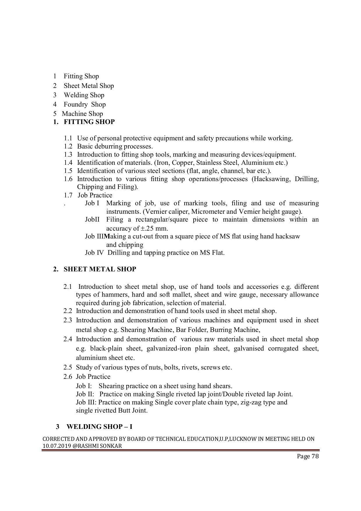 EFFECTIVE FROM JULY 2019-20 - SIX SEMESTER DIPLOMA COURSE IN MECHANICAL ENGINEERING ( REFRIGERATION & AIR CONDITIONING) - Page 78