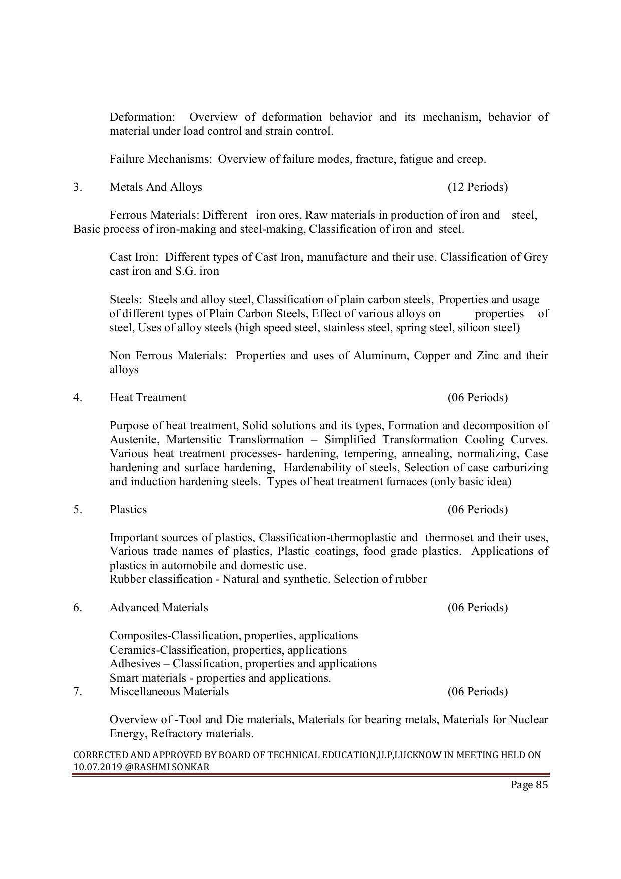 EFFECTIVE FROM JULY 2019-20 - SIX SEMESTER DIPLOMA COURSE IN MECHANICAL ENGINEERING ( REFRIGERATION & AIR CONDITIONING) - Page 85