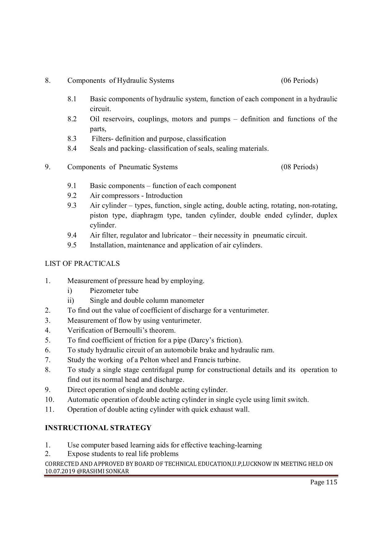 EFFECTIVE FROM JULY 2019-20 - SIX SEMESTER DIPLOMA COURSE IN MECHANICAL ENGINEERING ( REFRIGERATION & AIR CONDITIONING) - Page 115