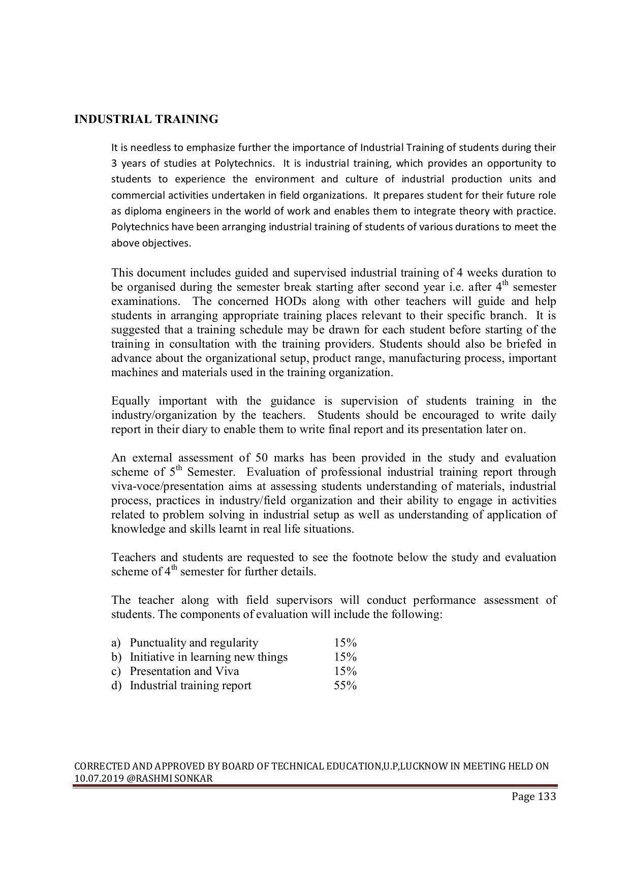 EFFECTIVE FROM JULY 2019-20 - SIX SEMESTER DIPLOMA COURSE IN MECHANICAL ENGINEERING ( REFRIGERATION & AIR CONDITIONING) - Page 133