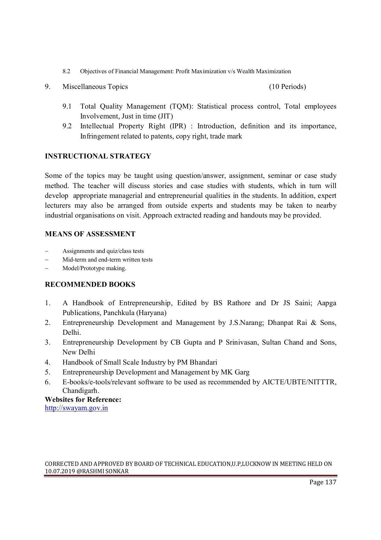 EFFECTIVE FROM JULY 2019-20 - SIX SEMESTER DIPLOMA COURSE IN MECHANICAL ENGINEERING ( REFRIGERATION & AIR CONDITIONING) - Page 137