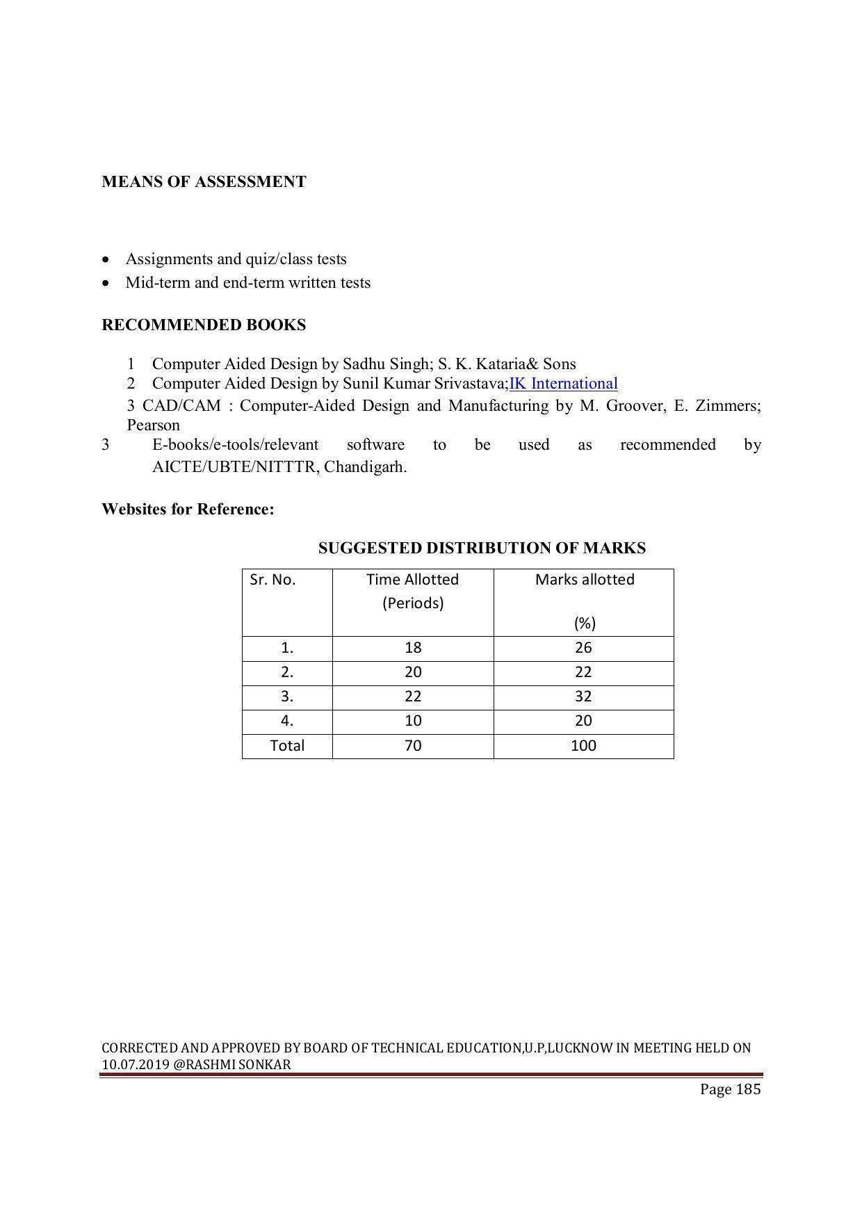 EFFECTIVE FROM JULY 2019-20 - SIX SEMESTER DIPLOMA COURSE IN MECHANICAL ENGINEERING ( REFRIGERATION & AIR CONDITIONING) - Page 185