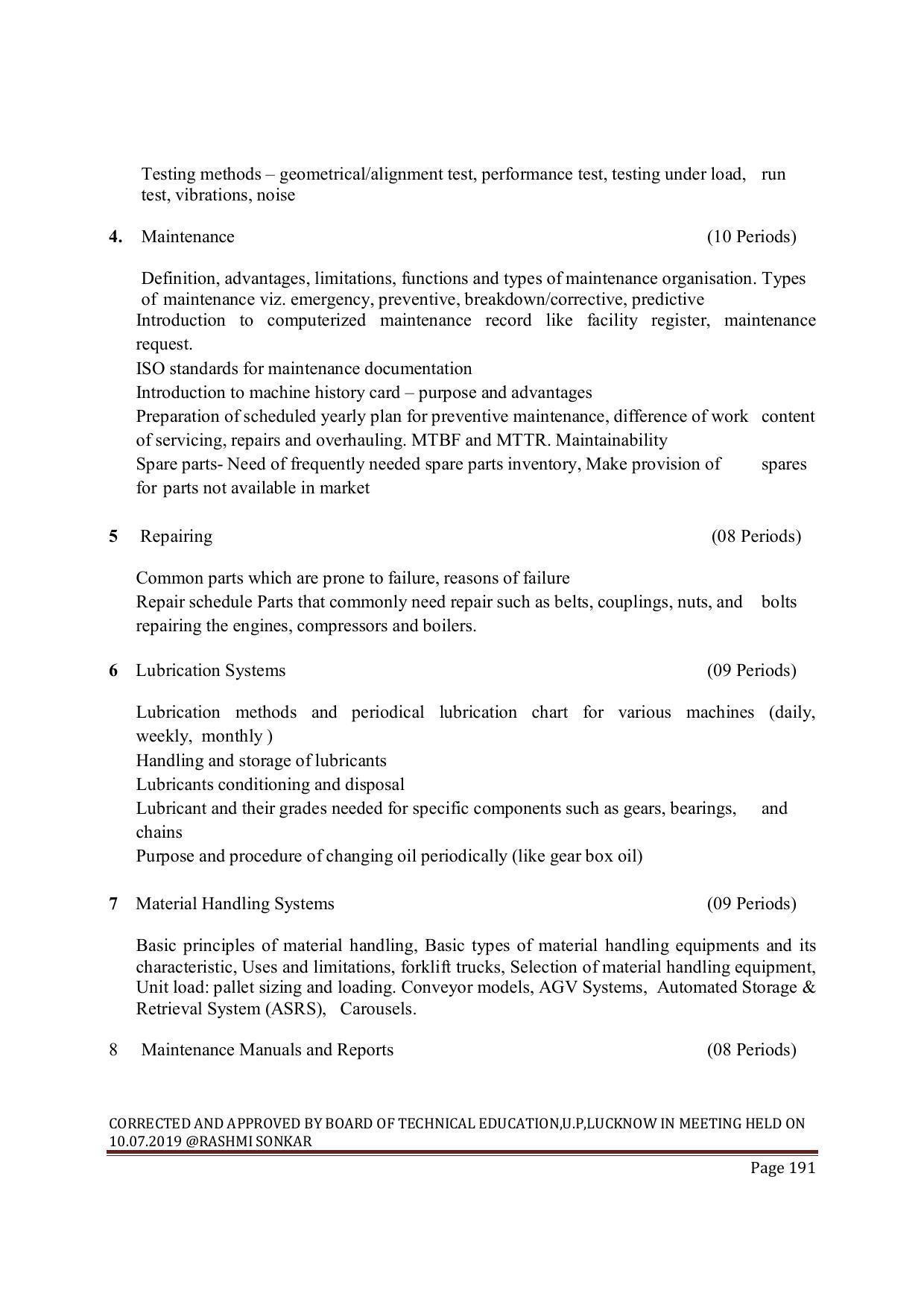 EFFECTIVE FROM JULY 2019-20 - SIX SEMESTER DIPLOMA COURSE IN MECHANICAL ENGINEERING ( REFRIGERATION & AIR CONDITIONING) - Page 191