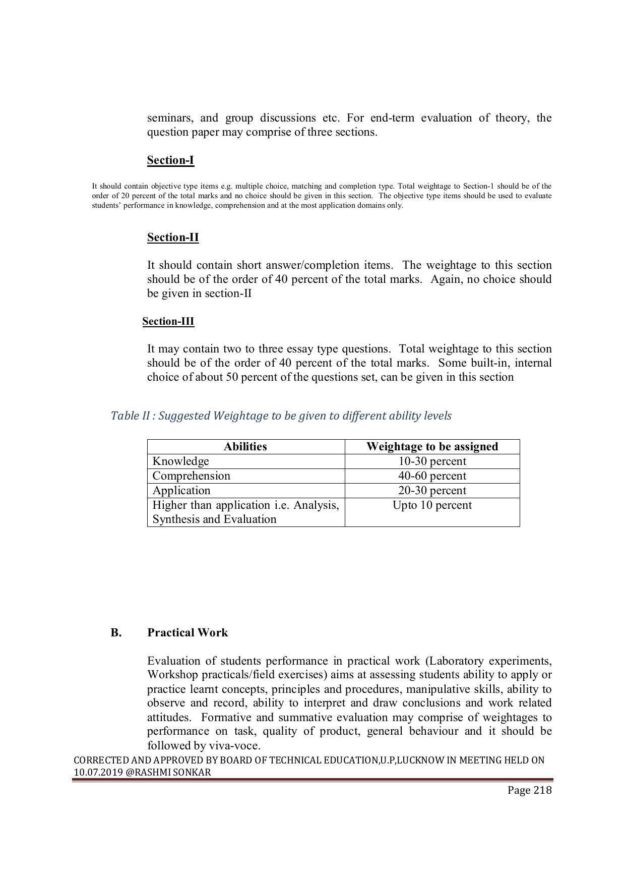 EFFECTIVE FROM JULY 2019-20 - SIX SEMESTER DIPLOMA COURSE IN MECHANICAL ENGINEERING ( REFRIGERATION & AIR CONDITIONING) - Page 218
