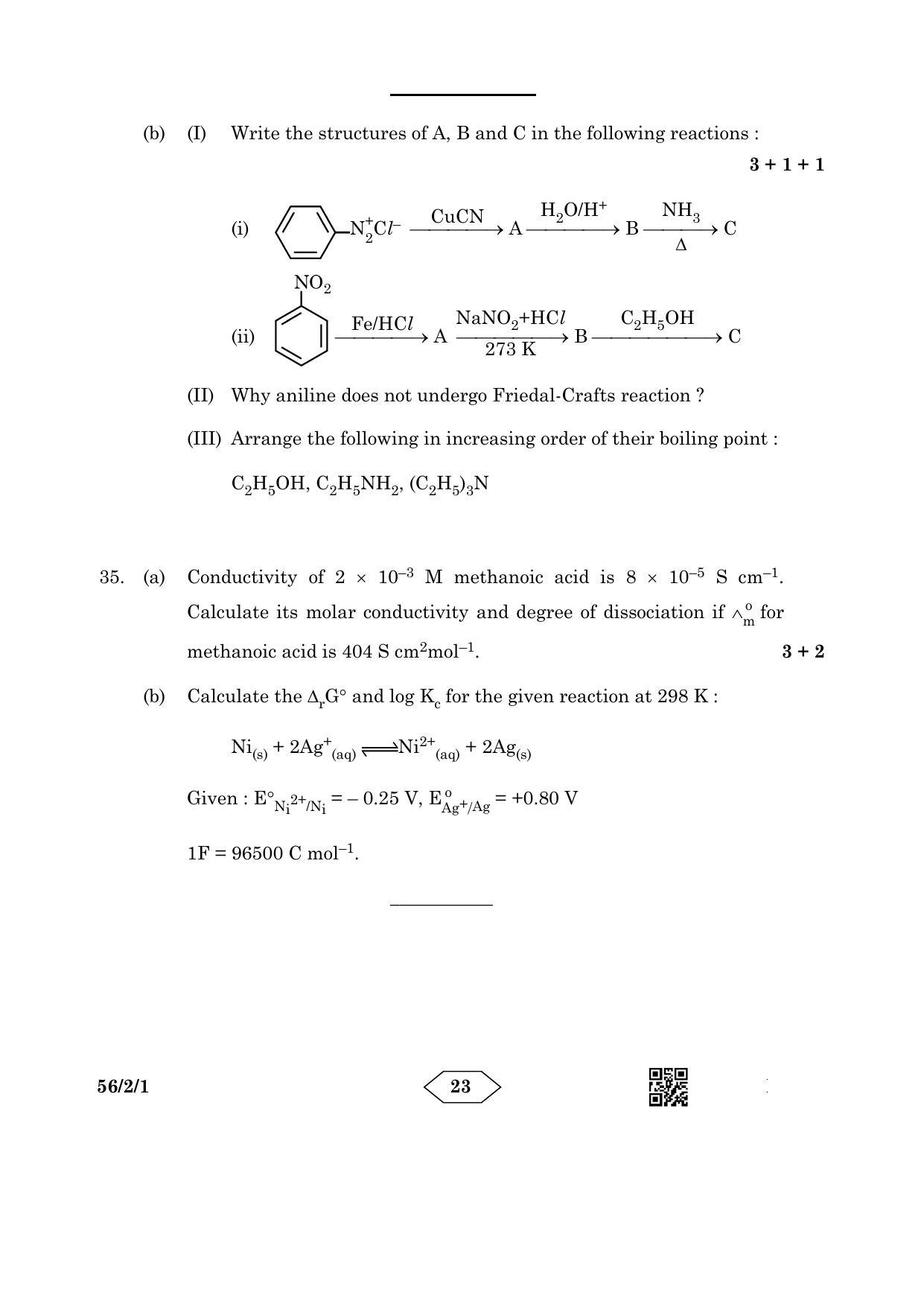 CBSE Class 12 56-2-1 Chemistry 2023 Question Paper - Page 23