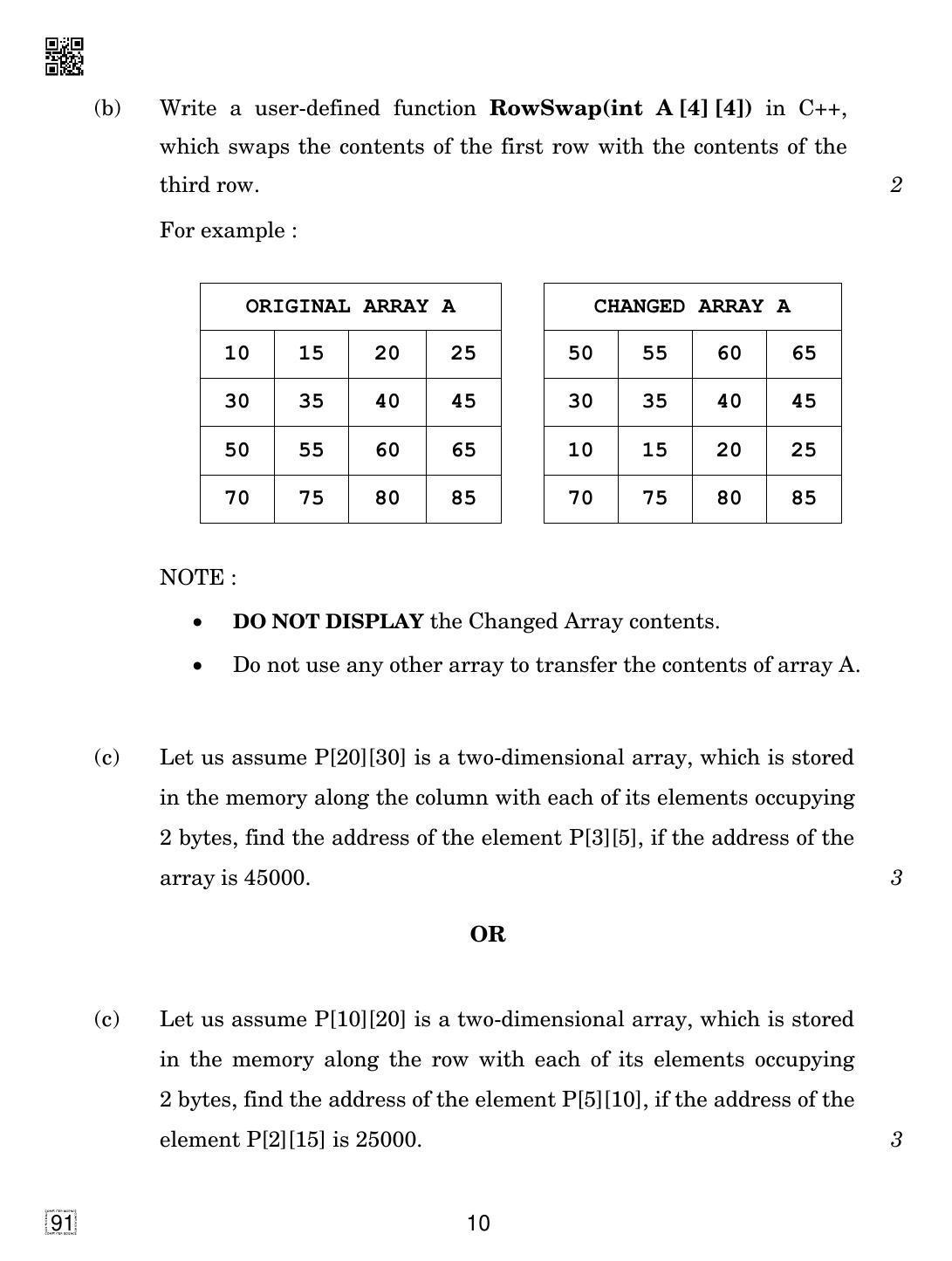 CBSE Class 12 91 COMPUTER SCIENCE 2019 Compartment Question Paper - Page 10