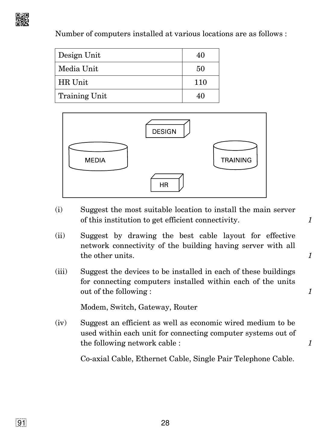 CBSE Class 12 91 COMPUTER SCIENCE 2019 Compartment Question Paper - Page 28