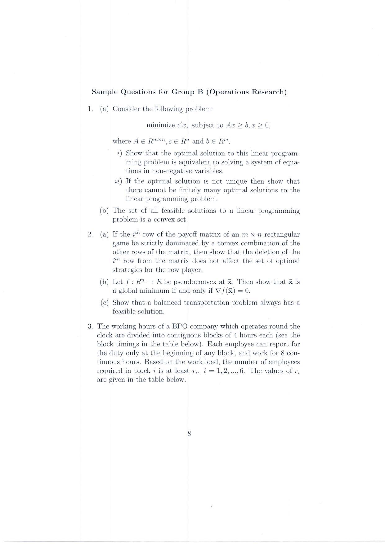 ISI Admission Test JRF in Quality, Reliability and Operations Research QRB 2016 Sample Paper - Page 8