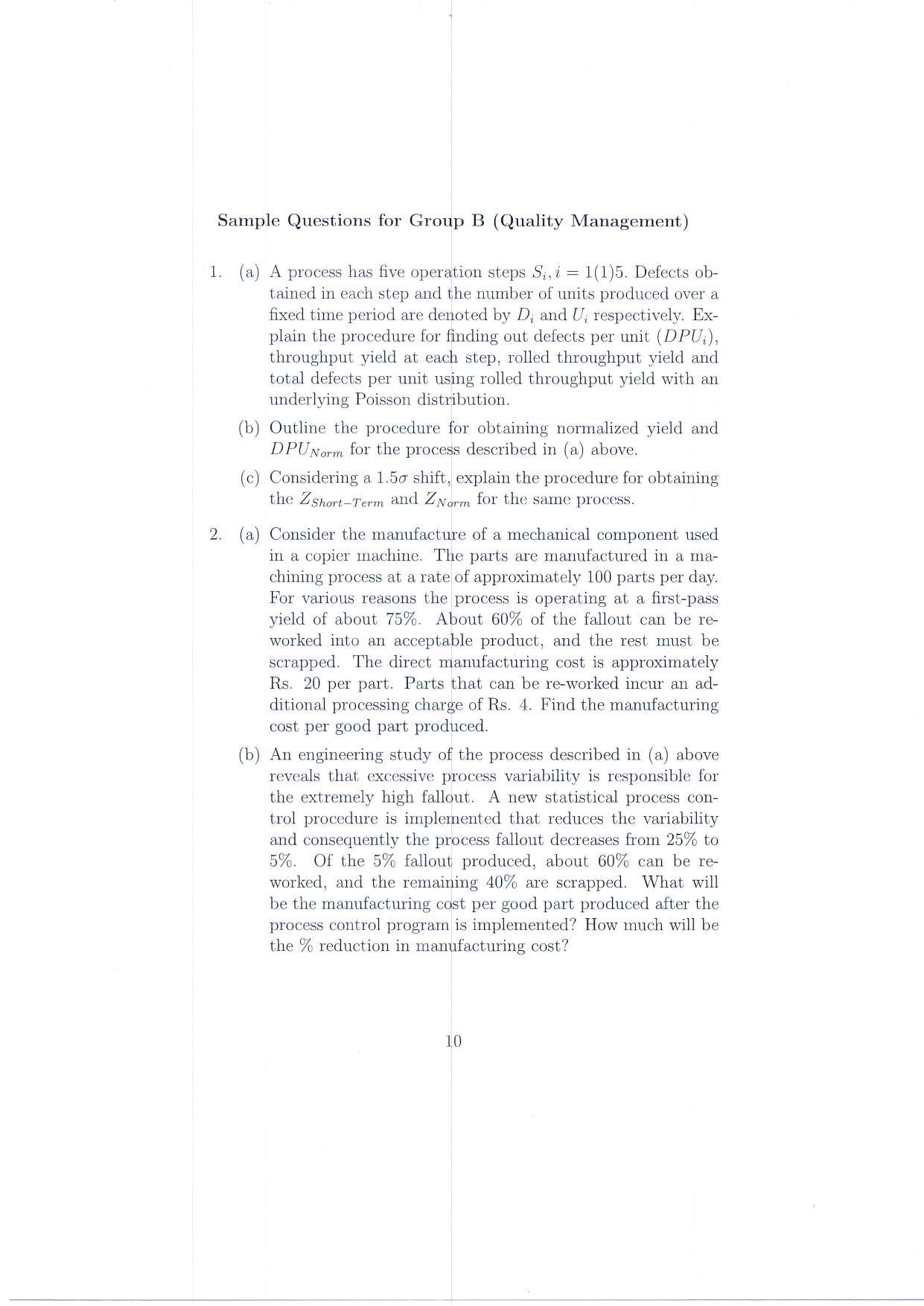 ISI Admission Test JRF in Quality, Reliability and Operations Research QRB 2016 Sample Paper - Page 10