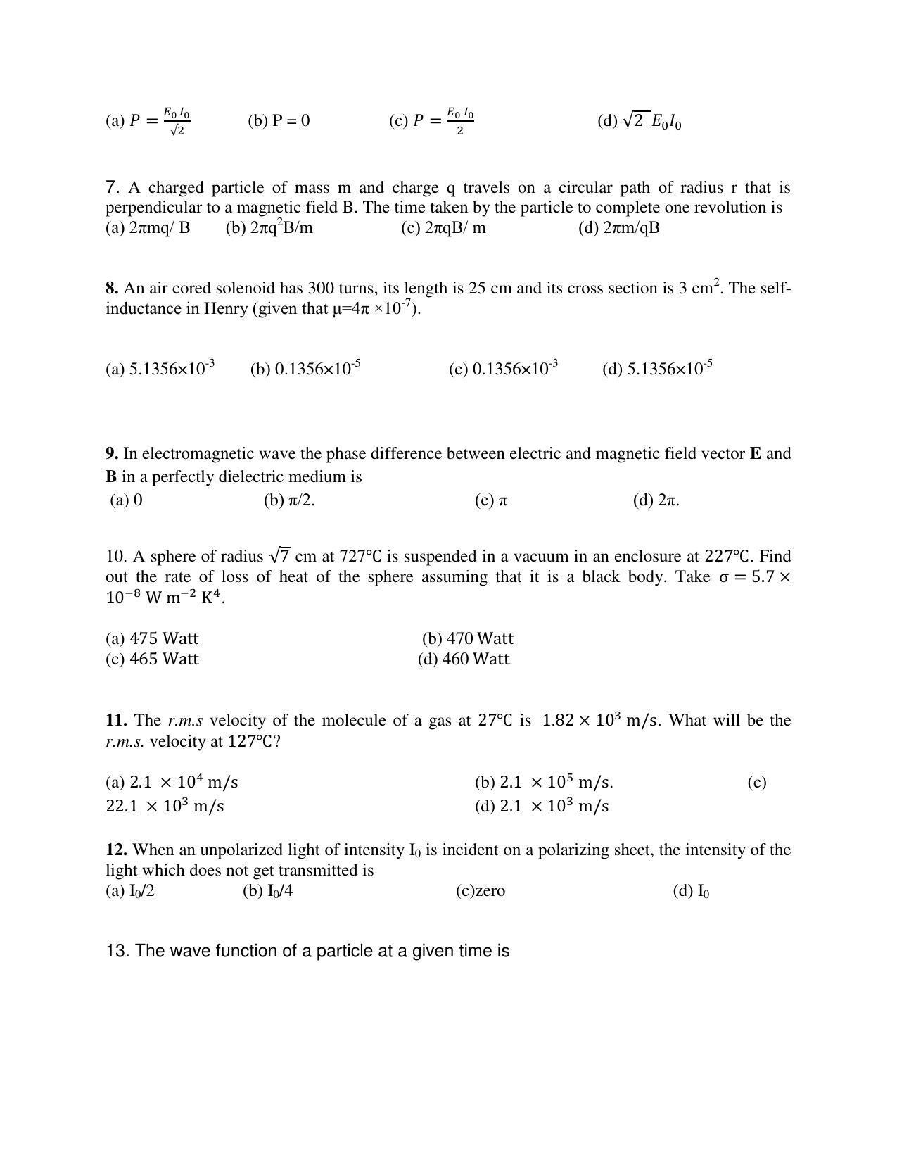 OJEE 2014 B.Sc (LE) Question Paper - Page 2