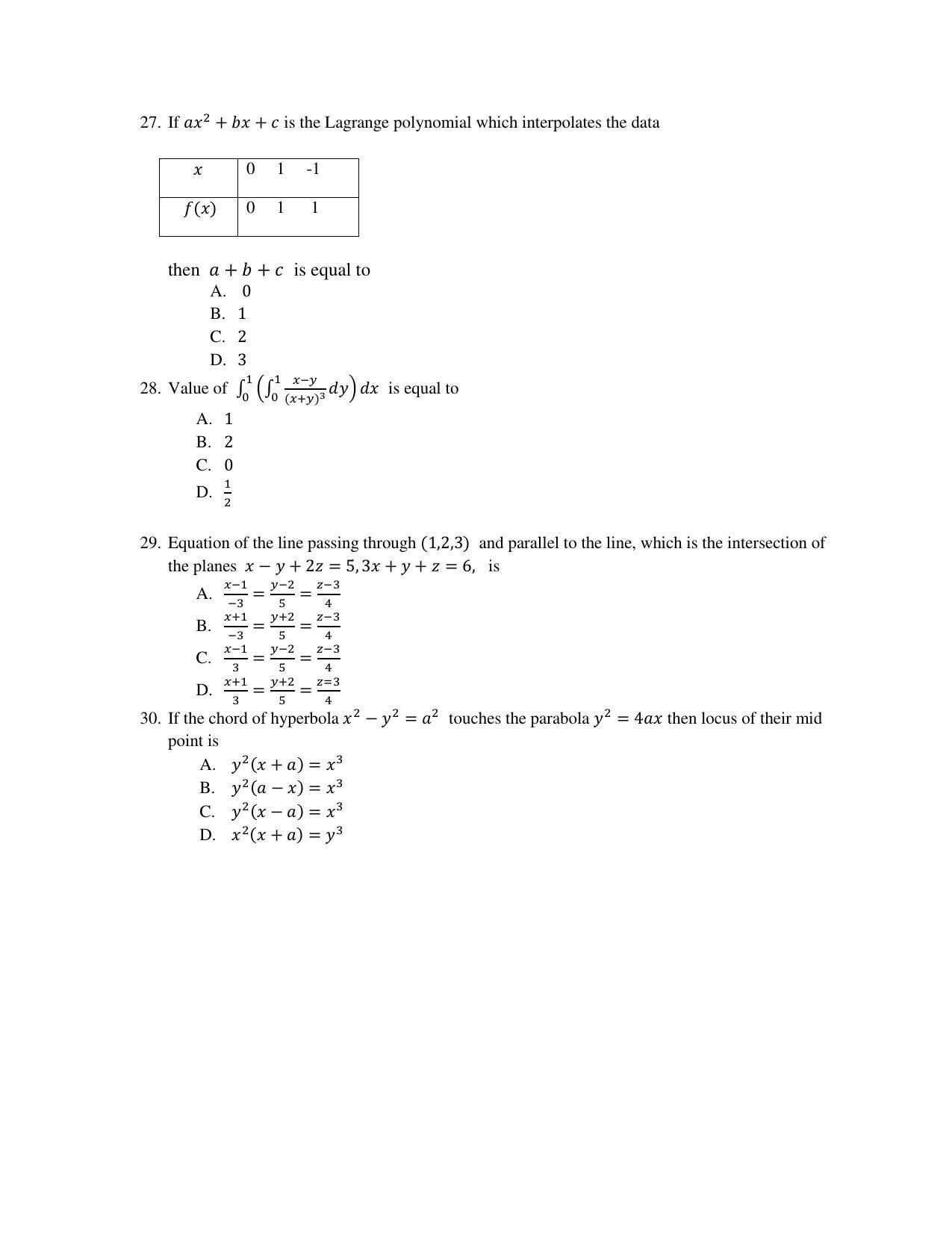 OJEE 2014 B.Sc (LE) Question Paper - Page 11