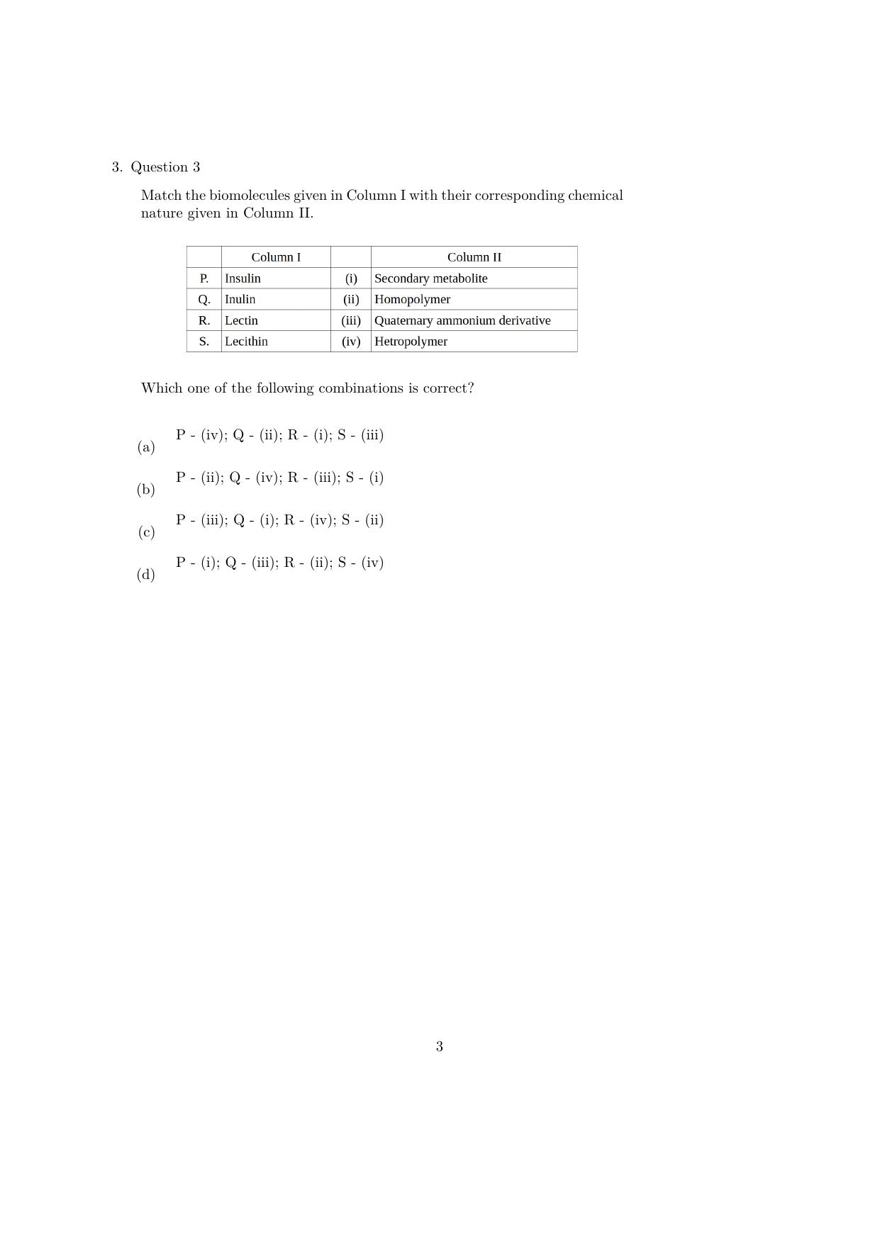IISER Aptitude Test 2023 English Question Paper - Page 3