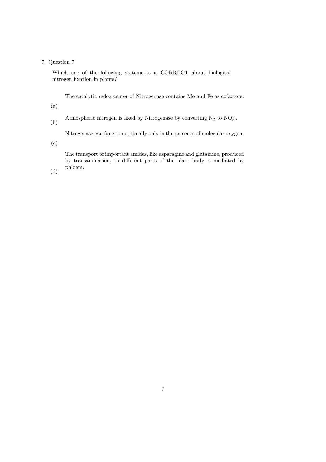 IISER Aptitude Test 2023 English Question Paper - Page 7