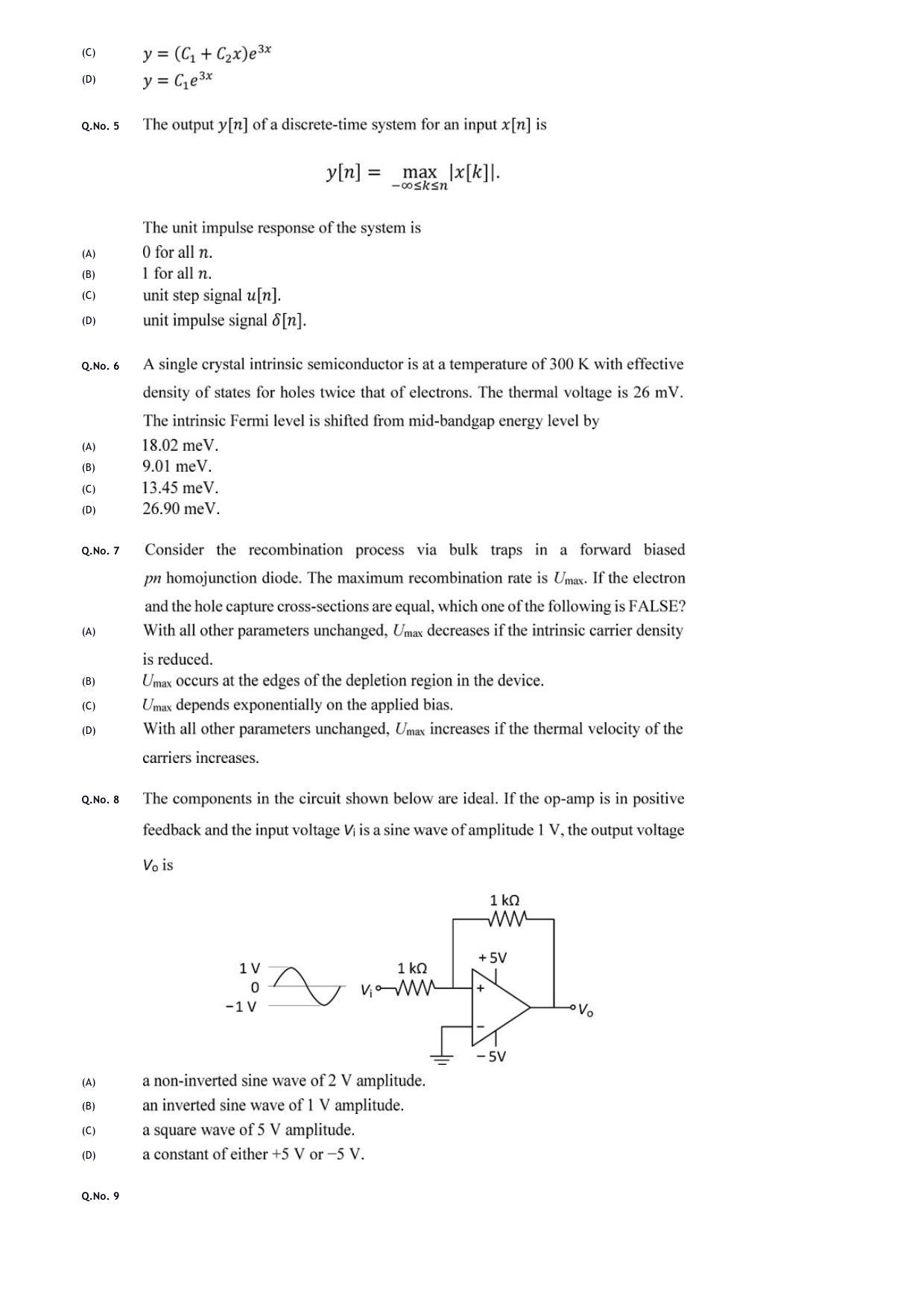 GATE 2020 Electronics and Communication Engineering (EC) Question Paper - Page 4