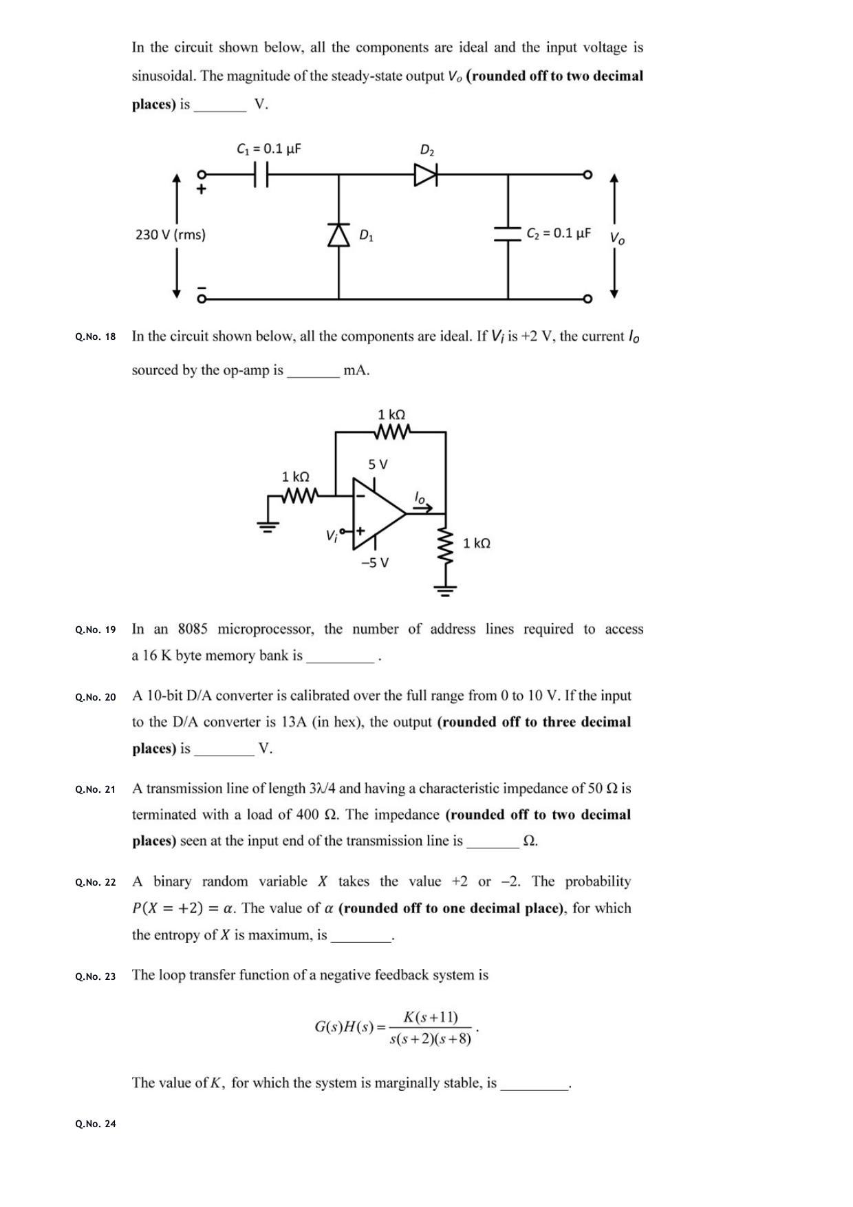 GATE 2020 Electronics and Communication Engineering (EC) Question Paper - Page 8