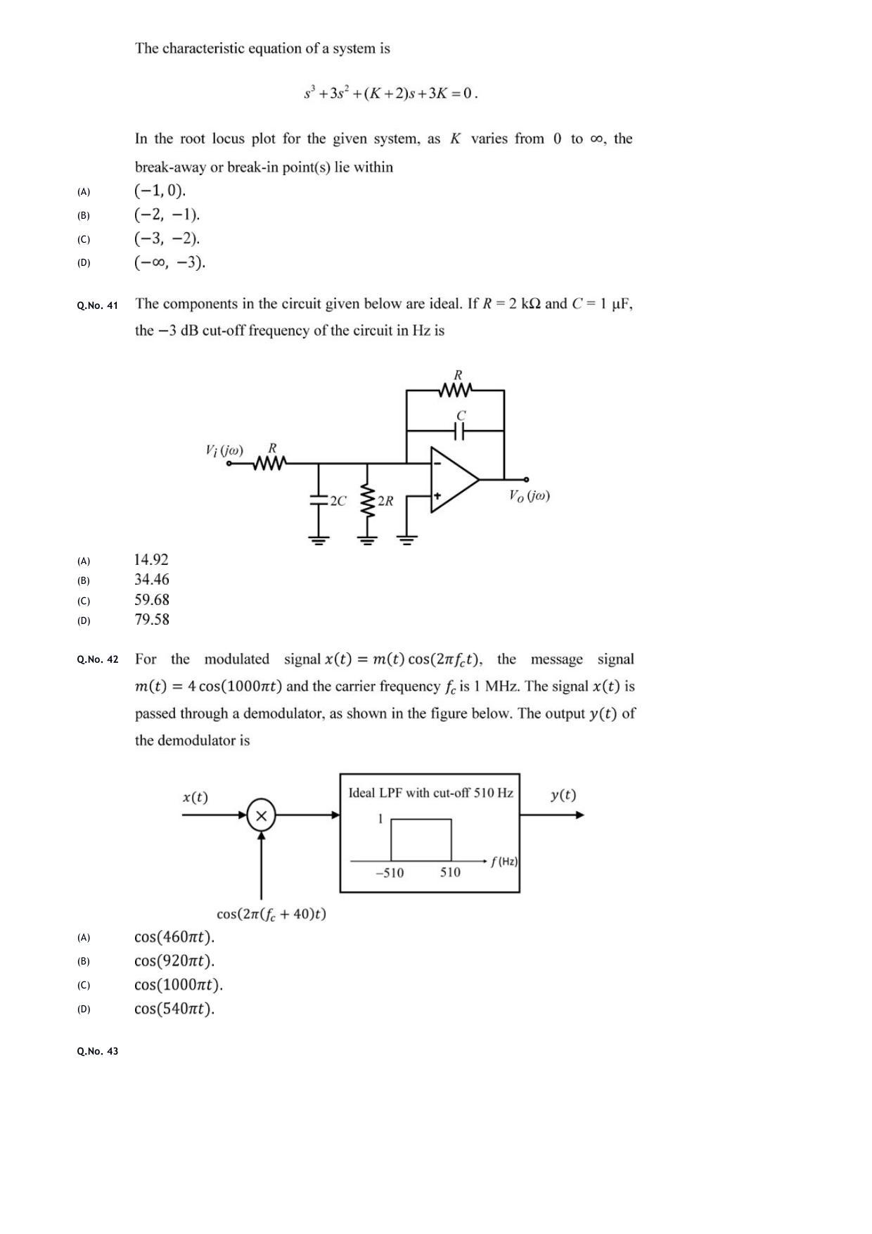 GATE 2020 Electronics and Communication Engineering (EC) Question Paper - Page 14