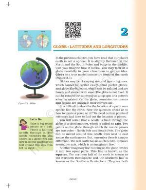 NCERT Book for Class 6 Social Science(Geography) : Chapter 2-Globe: Latitudes and Longitudes