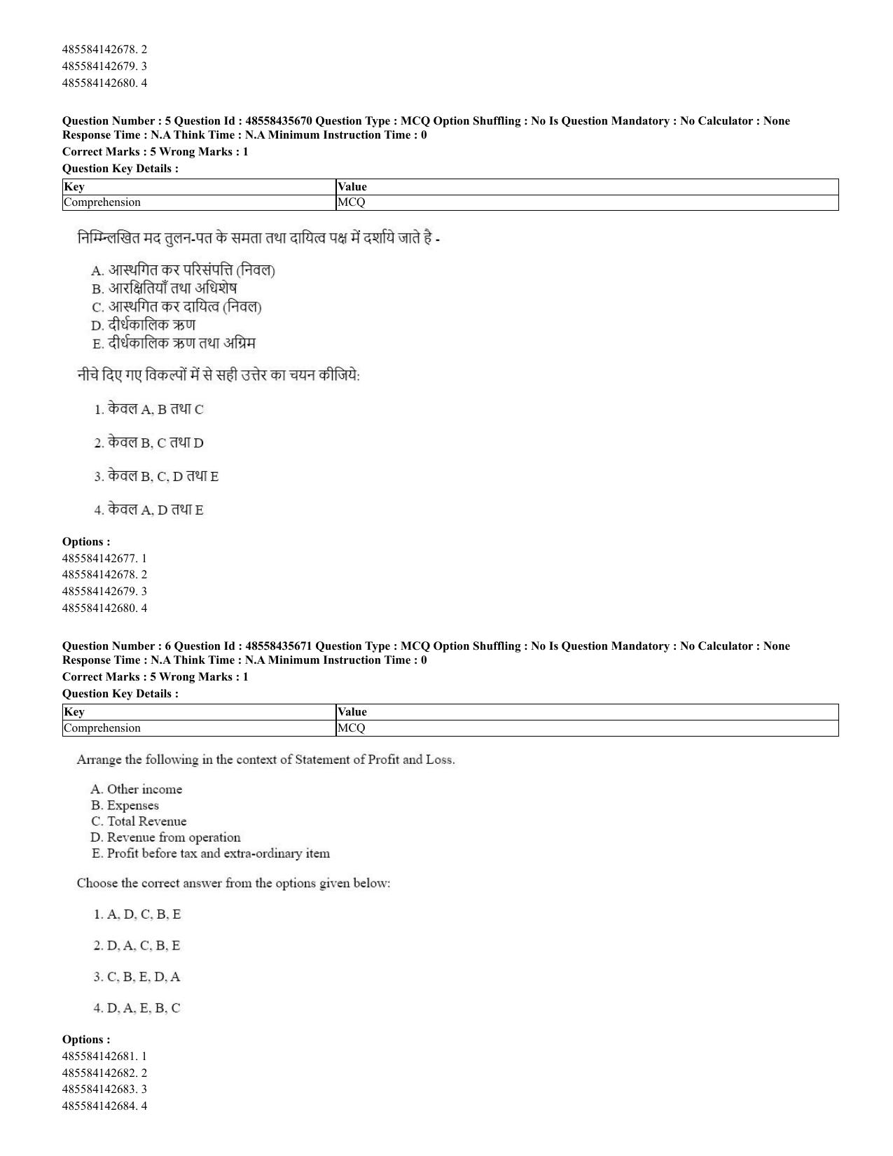 CUET 2023 Domestic Shift 2 Question Papers - 20 June 2023 - Page 6