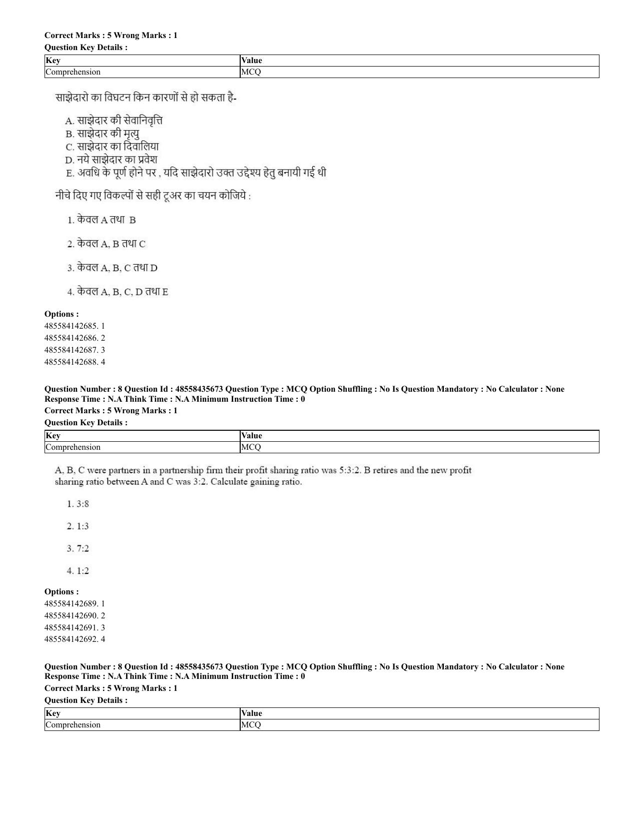 CUET 2023 Domestic Shift 2 Question Papers - 20 June 2023 - Page 8