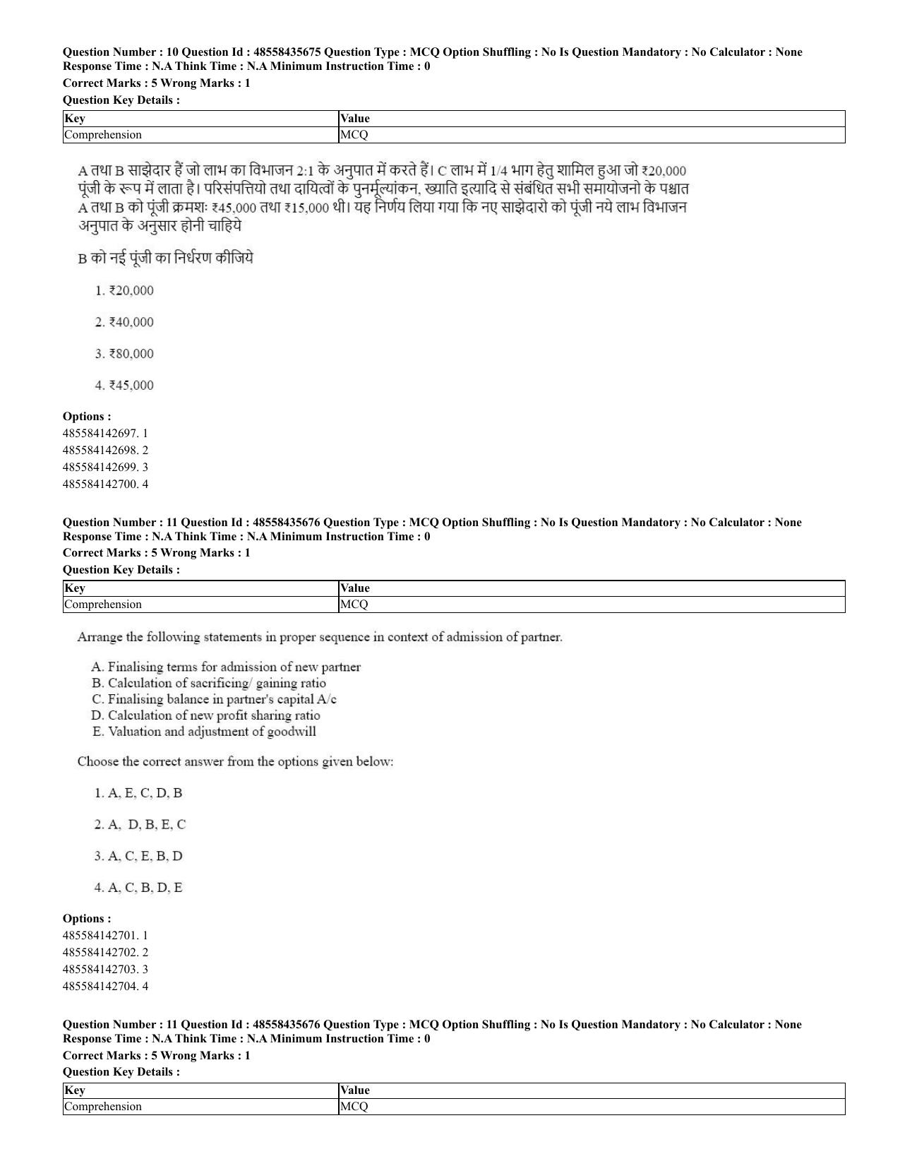 CUET 2023 Domestic Shift 2 Question Papers - 20 June 2023 - Page 11