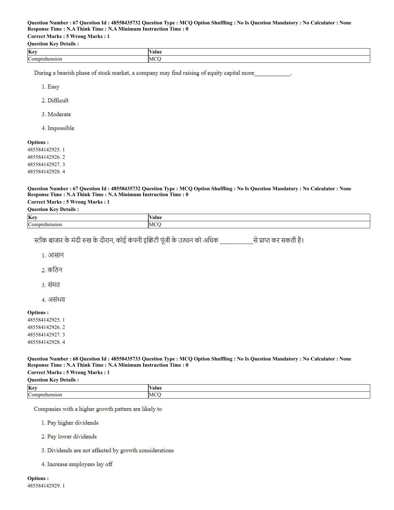 CUET 2023 Domestic Shift 2 Question Papers - 20 June 2023 - Page 66