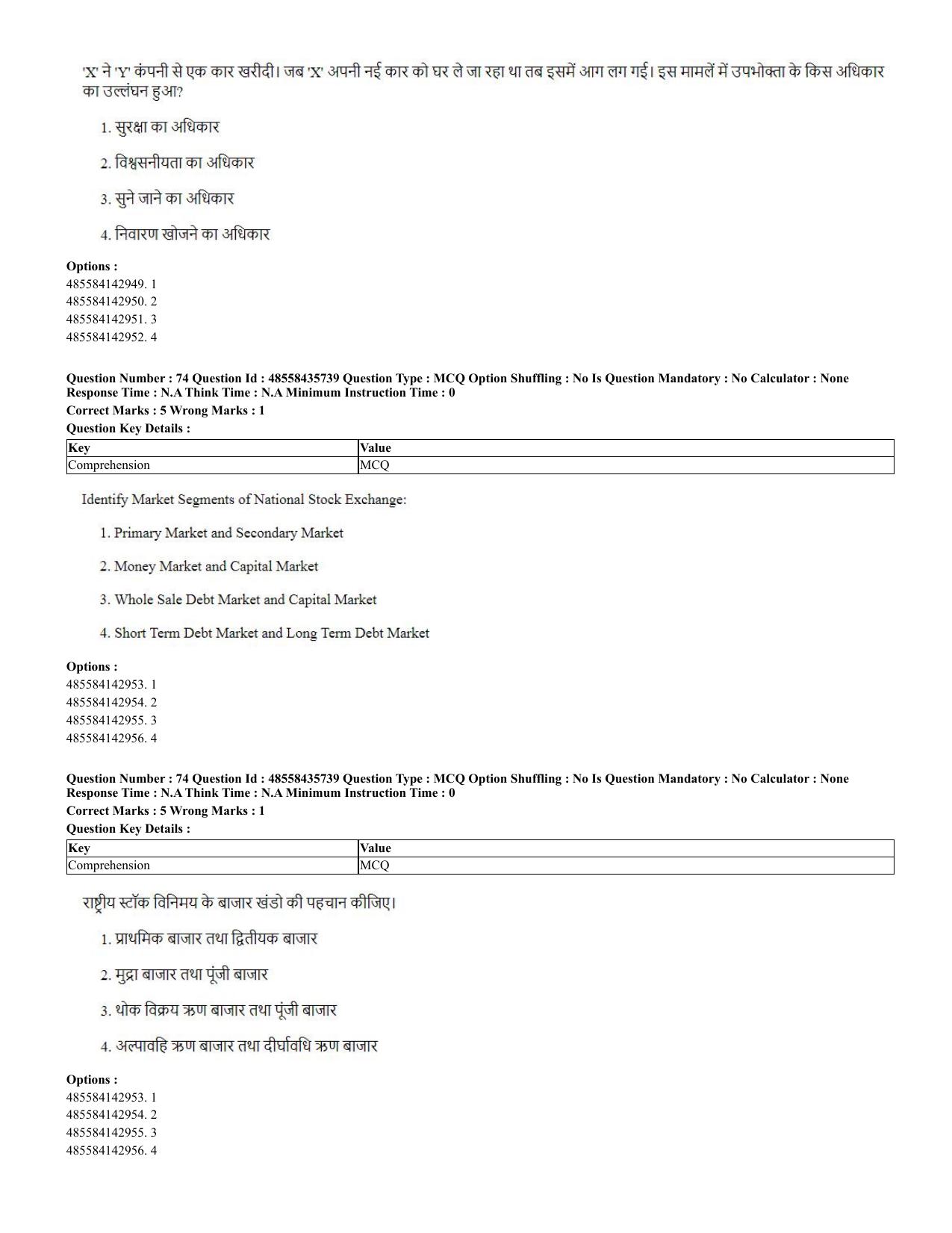 CUET 2023 Domestic Shift 2 Question Papers - 20 June 2023 - Page 71