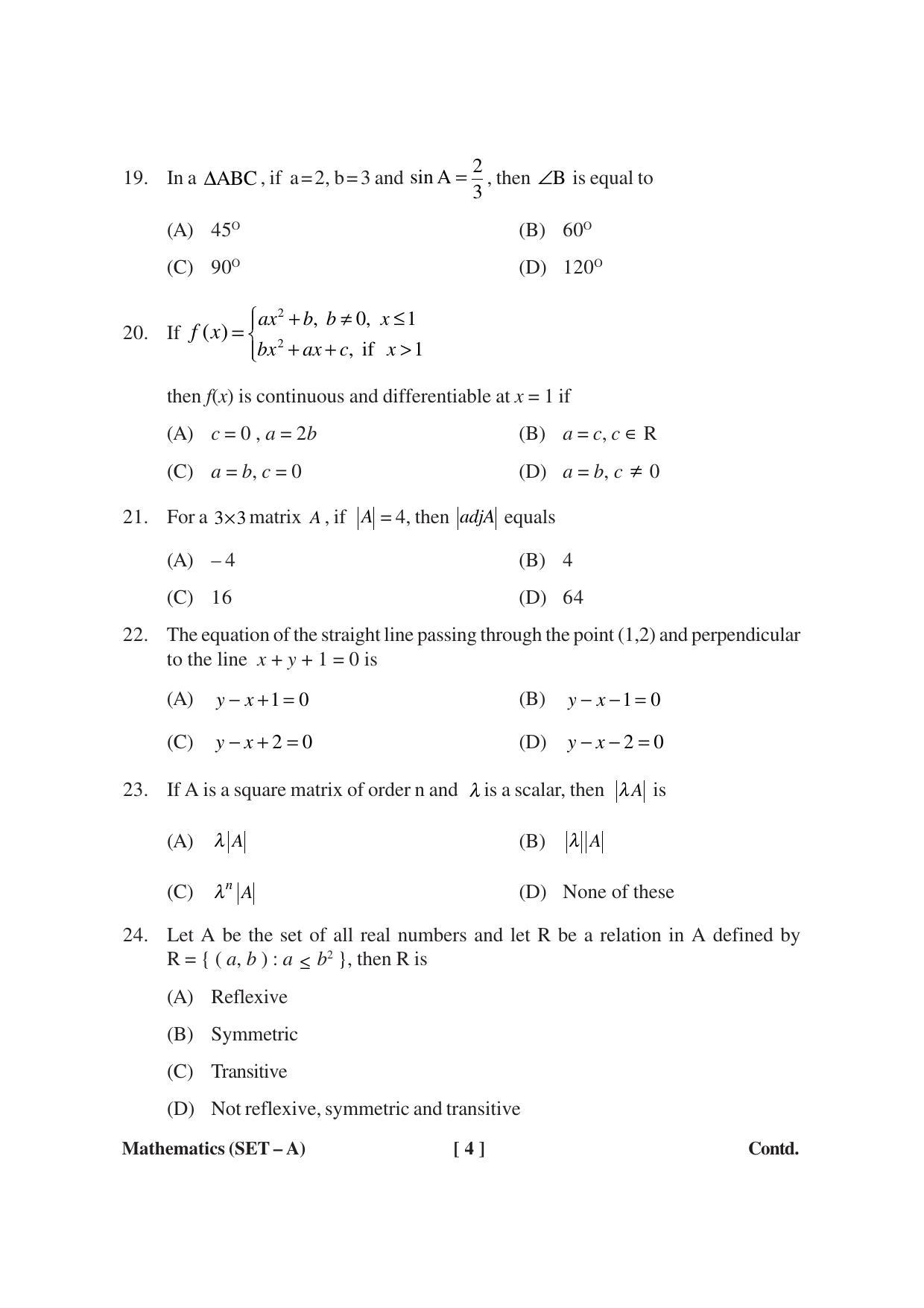 MBSE HSSLC Maths Sample Paper - Page 4