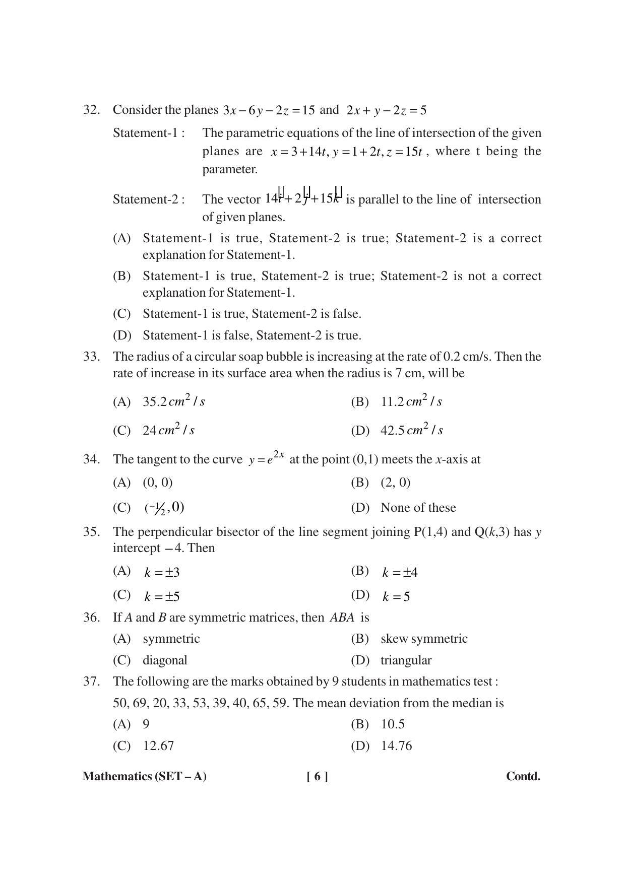 MBSE HSSLC Maths Sample Paper - Page 6