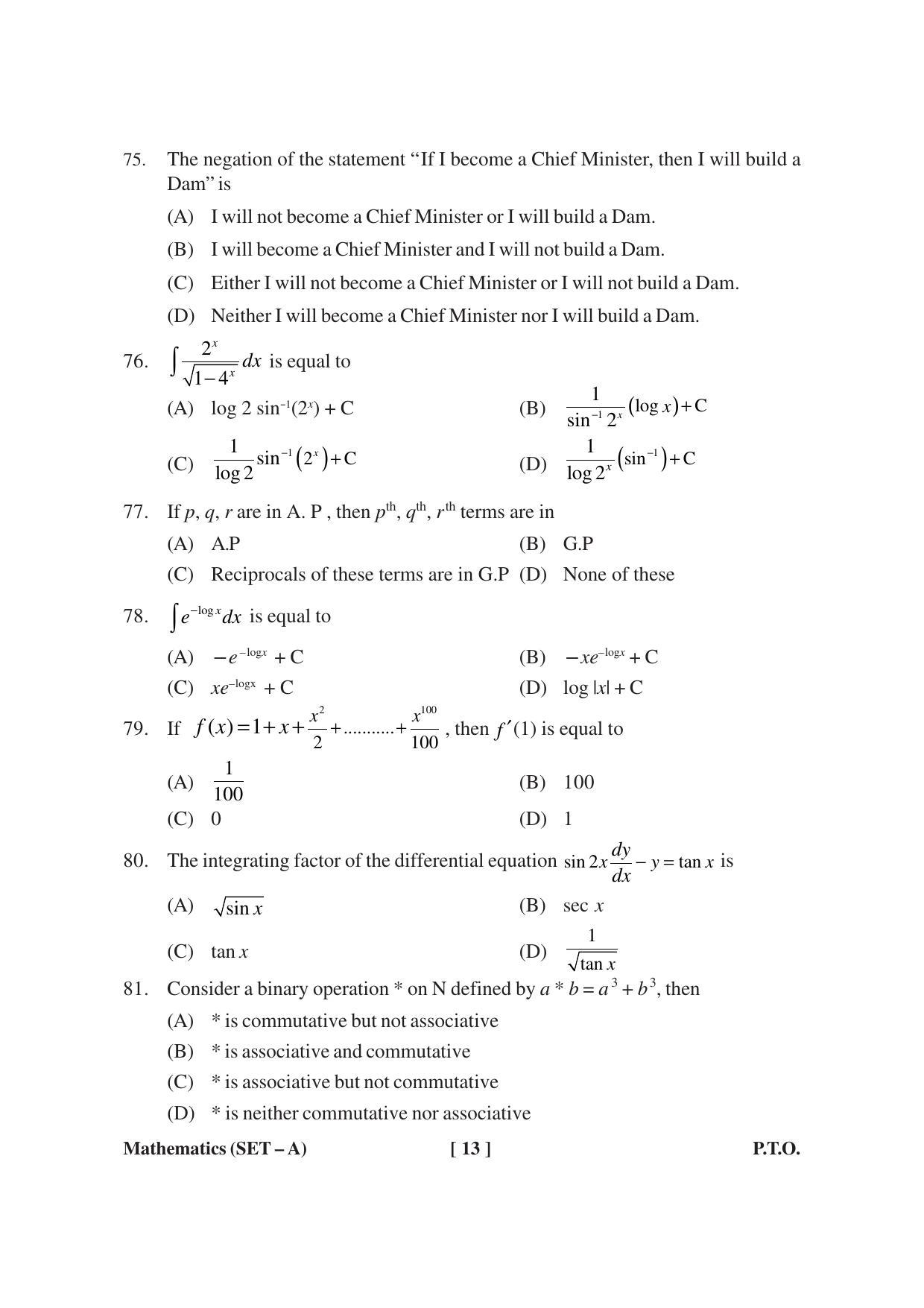 MBSE HSSLC Maths Sample Paper - Page 13