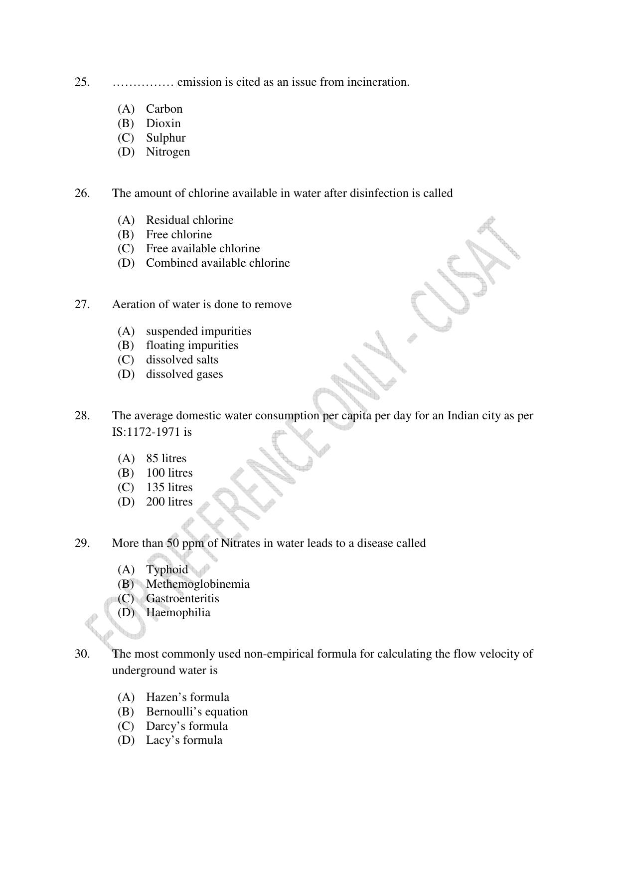 CUSAT CAT 2023 ENGINEERING SCIENCE Question Paper - Page 5
