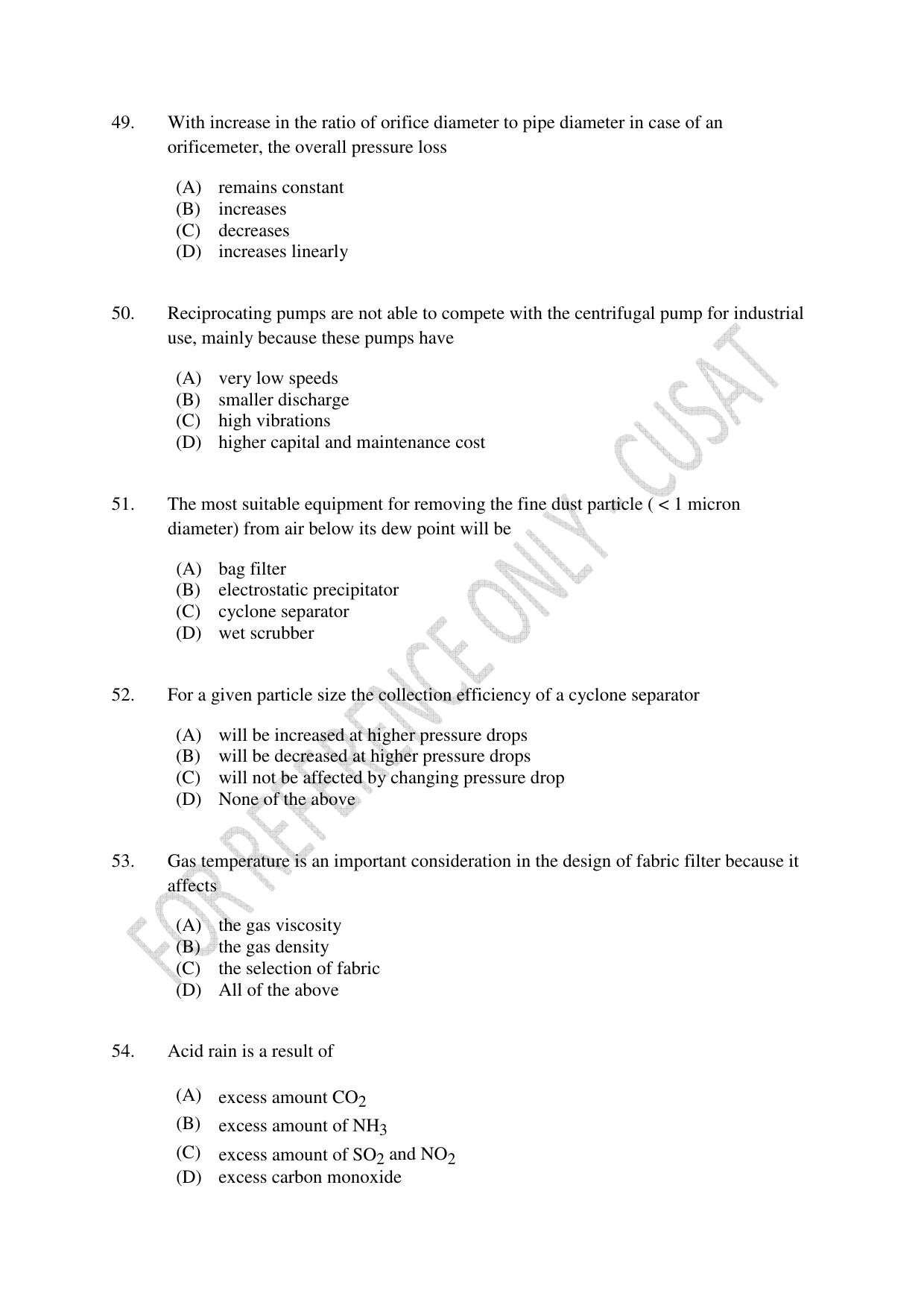 CUSAT CAT 2023 ENGINEERING SCIENCE Question Paper - Page 9