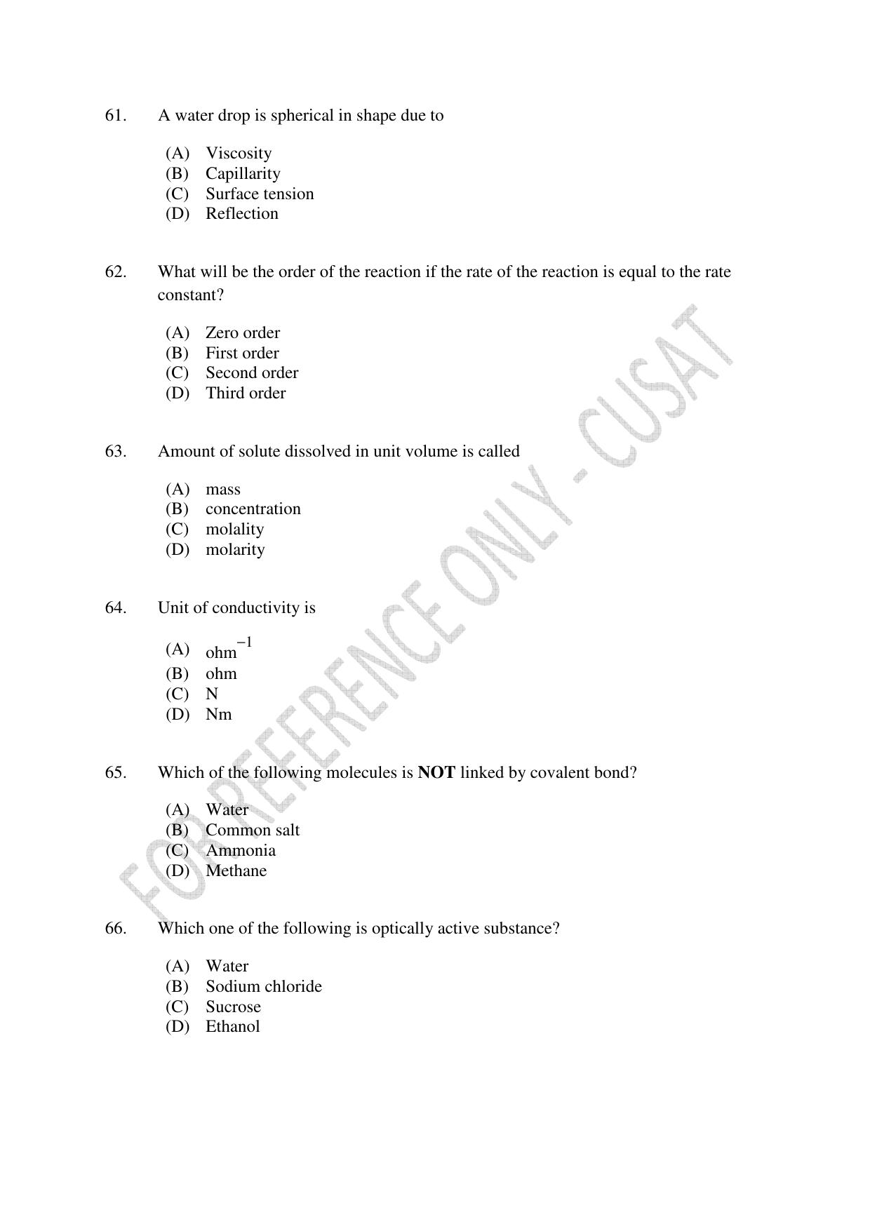 CUSAT CAT 2023 ENGINEERING SCIENCE Question Paper - Page 11