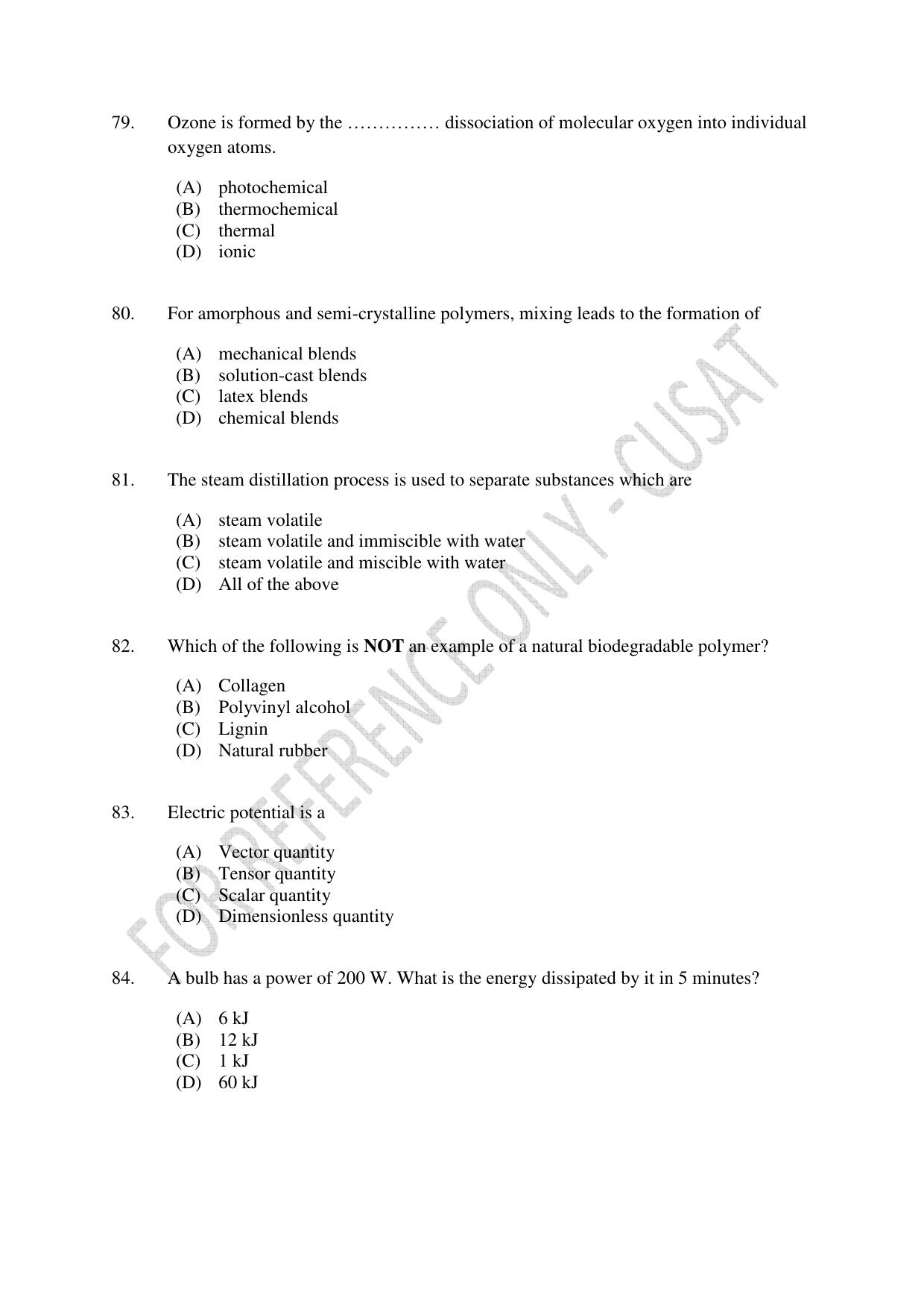 CUSAT CAT 2023 ENGINEERING SCIENCE Question Paper - Page 14