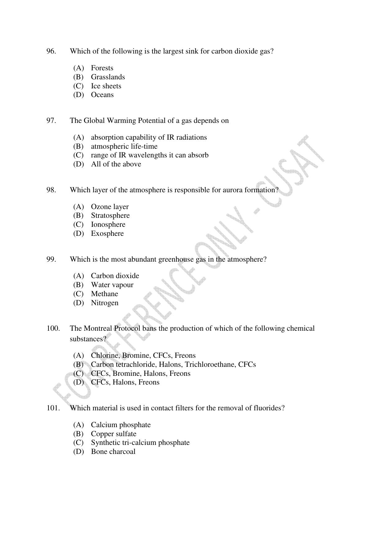 CUSAT CAT 2023 ENGINEERING SCIENCE Question Paper - Page 17