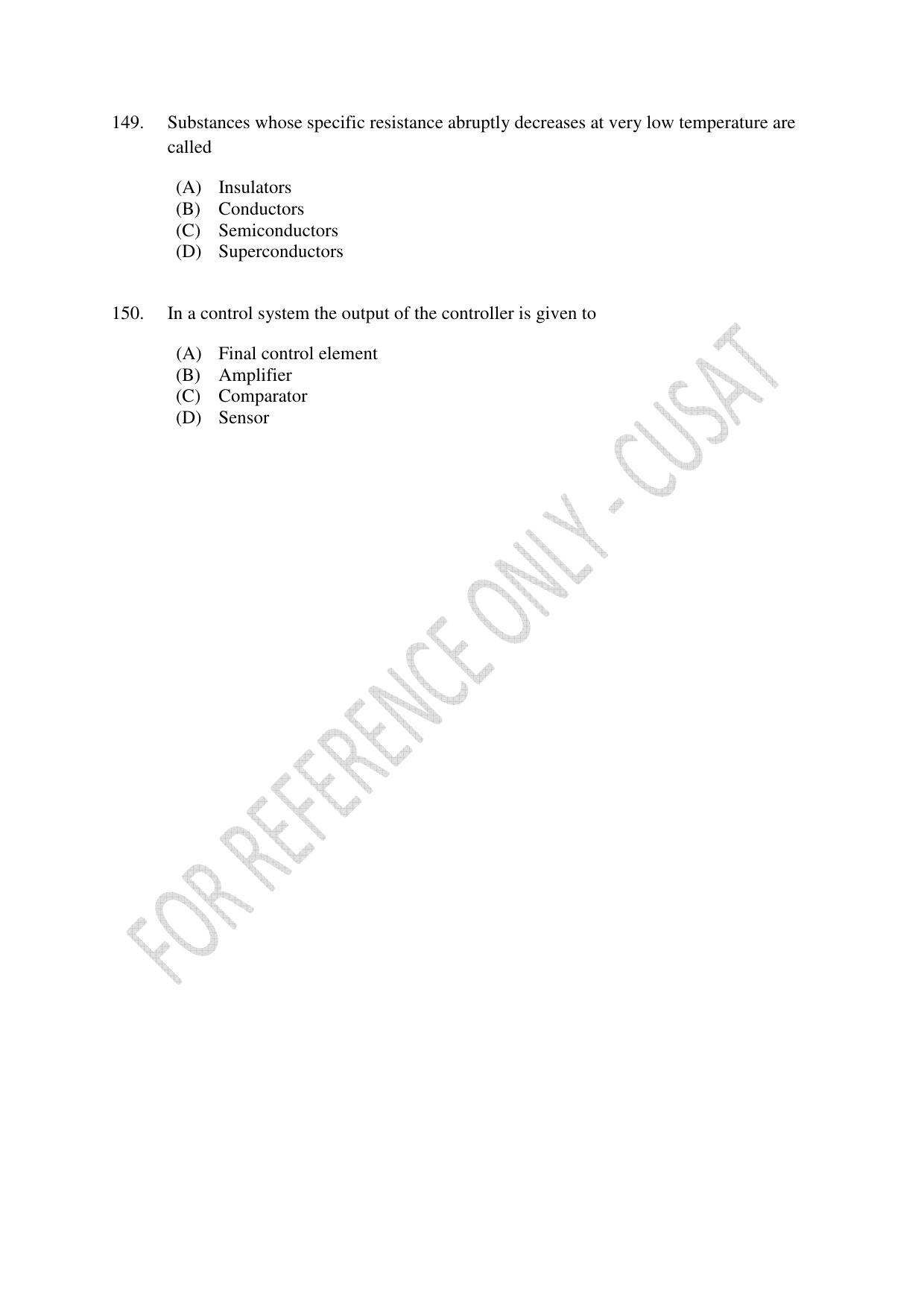 CUSAT CAT 2023 ENGINEERING SCIENCE Question Paper - Page 27