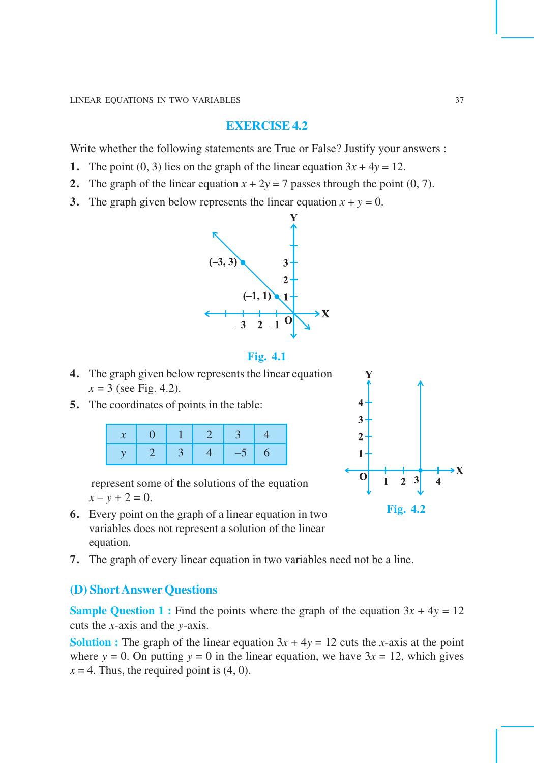 CBSE Worksheets for Class 9 Mathematics Linear Equations in Two Variables Assignment 5 - Page 5