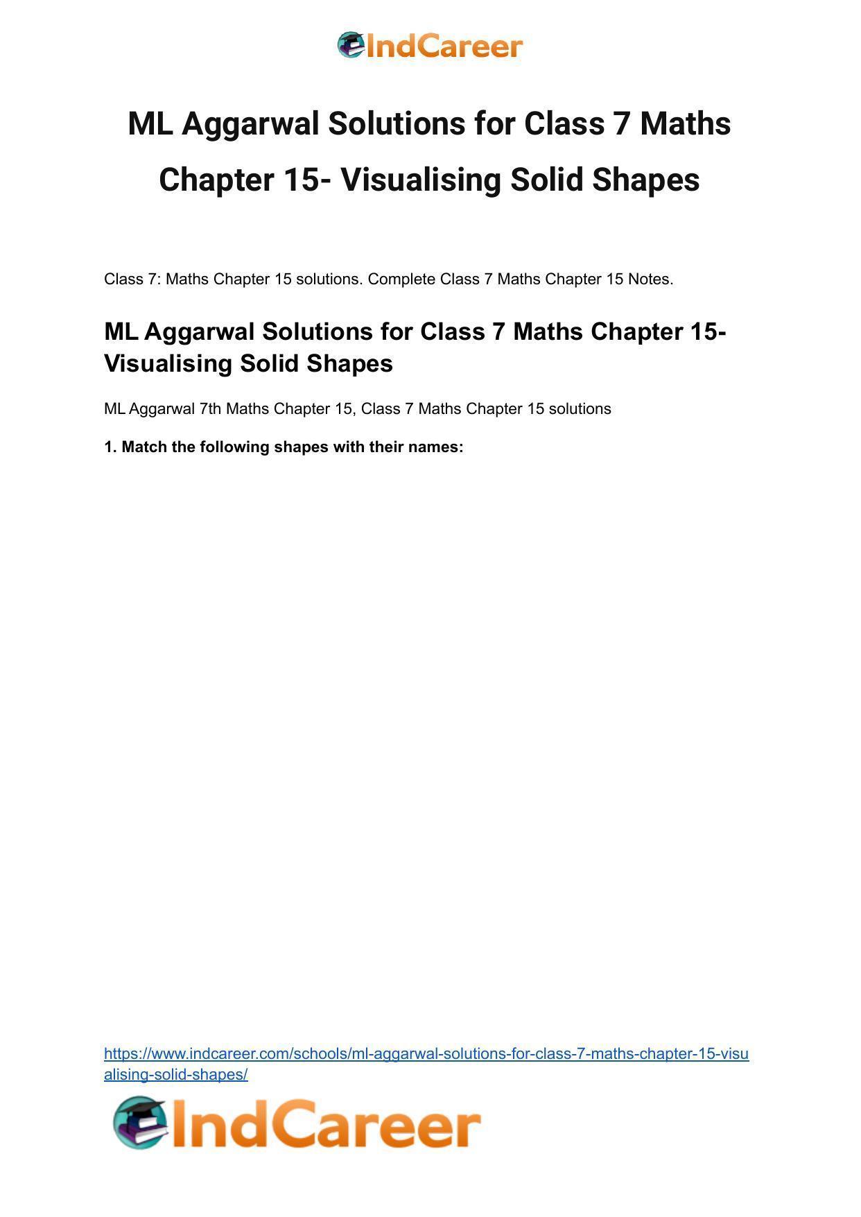 ML Aggarwal Solutions for Class 7 Maths Chapter 15- Visualising Solid Shapes - Page 2