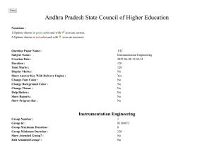 AP PGCET 2025 Instrumentation Paper with Answer Key