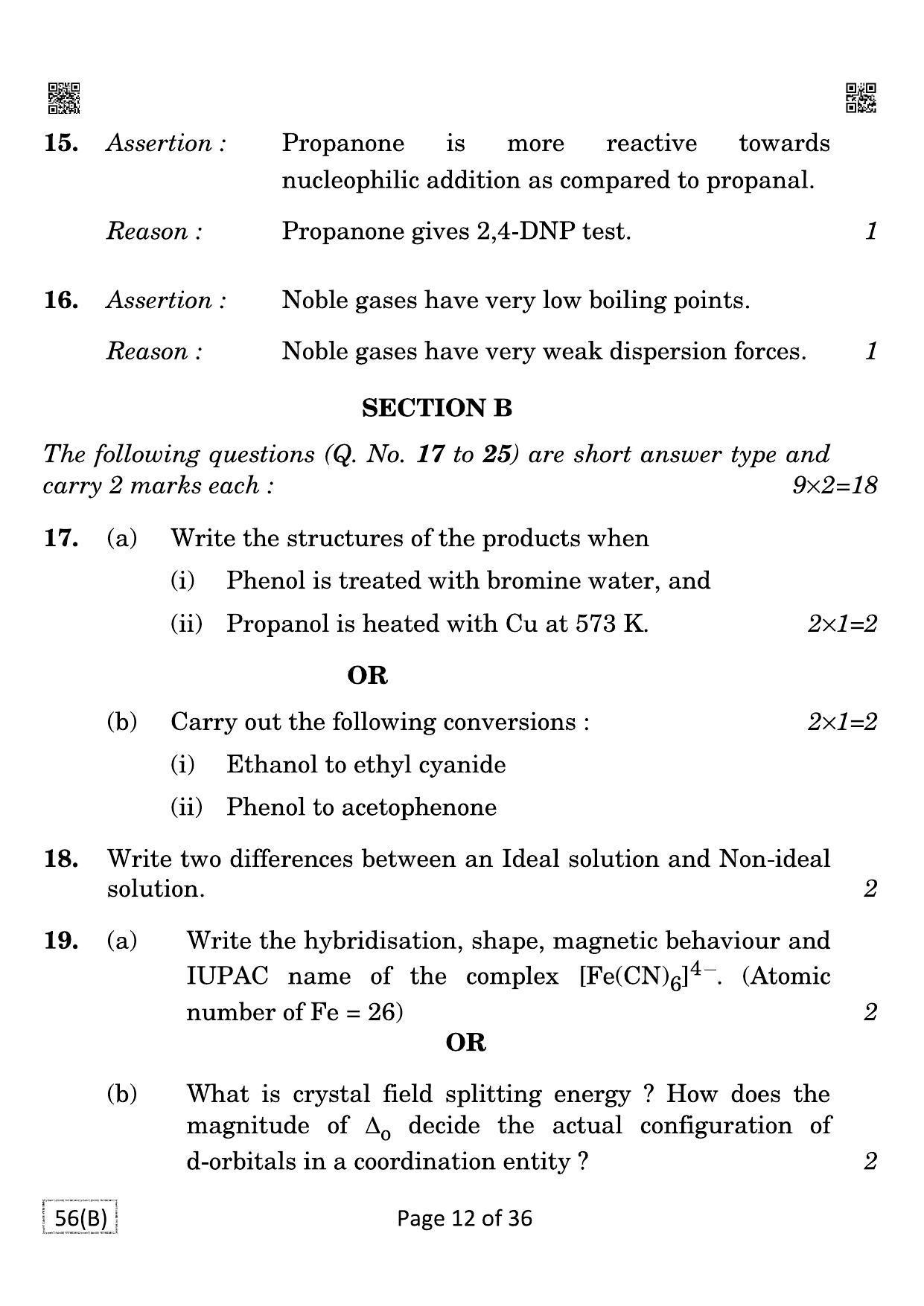CBSE Class 12 QP_043_CHEMISTRY_FOR_BLIND_CANDIDATES 2021 Compartment Question Paper - Page 12