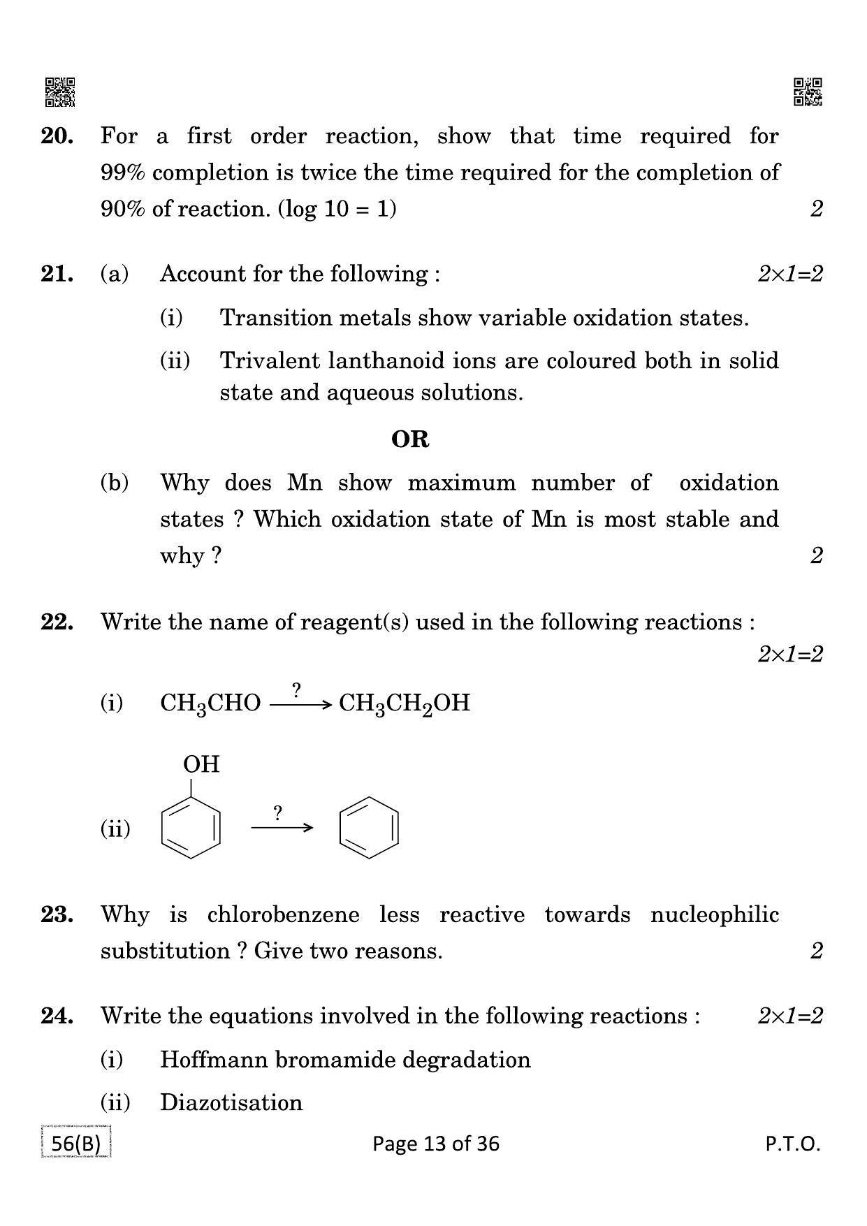 CBSE Class 12 QP_043_CHEMISTRY_FOR_BLIND_CANDIDATES 2021 Compartment Question Paper - Page 13