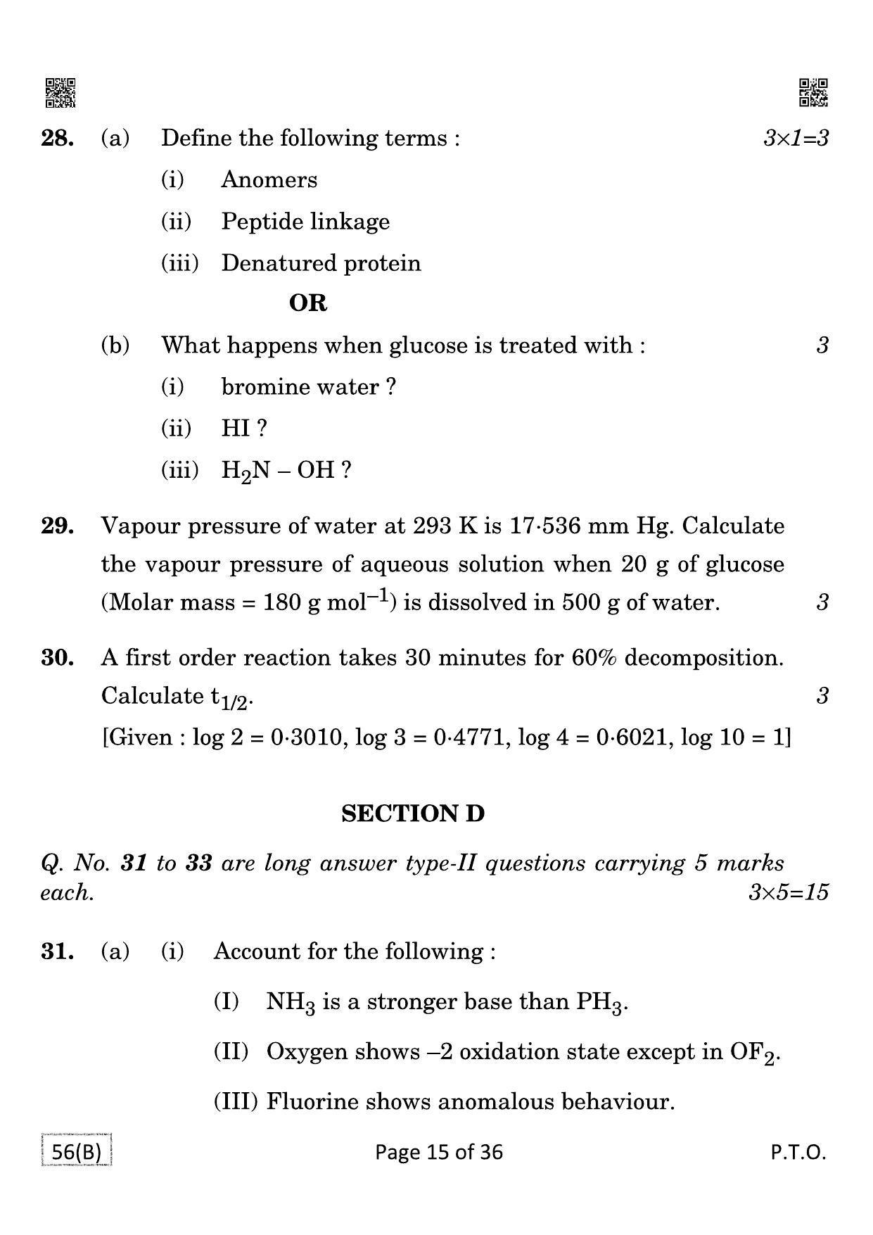CBSE Class 12 QP_043_CHEMISTRY_FOR_BLIND_CANDIDATES 2021 Compartment Question Paper - Page 15