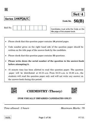 CBSE Class 12 QP_043_CHEMISTRY_FOR_BLIND_CANDIDATES 2021 Compartment Question Paper