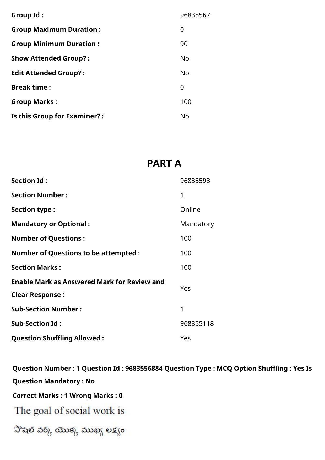 TS CPGET 2021 Master of Social Work (MSW)  (Shift 3) Question Paper with Answer Key - Page 2